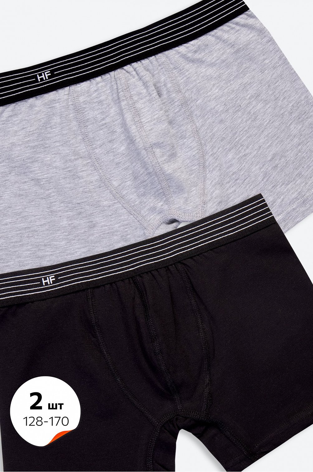 Трусы для мальчика 2шт. Happyfox 6689421 серый купить оптом в HappyWear.ru
