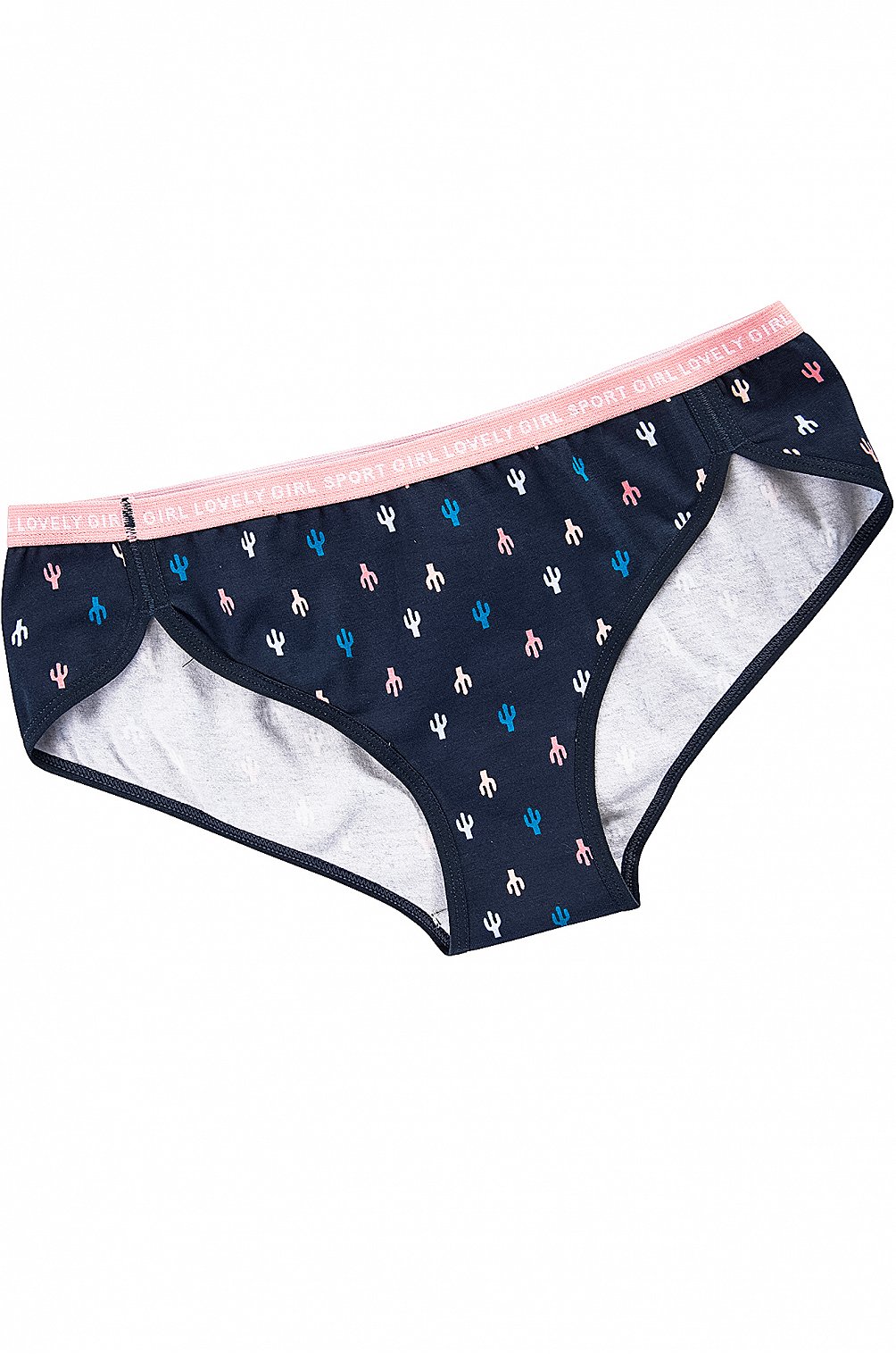 Женские трусы-хипстеры с рисунком 6549946 синий купить оптом в HappyWear.ru