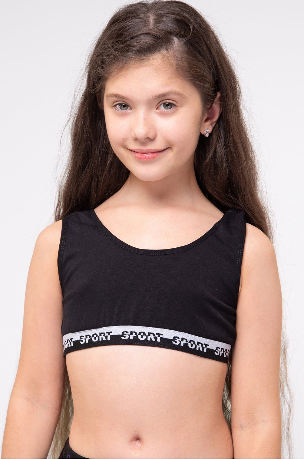 Майка-топ для девочки Nicoletta 6652074 черный купить оптом в HappyWear.ru