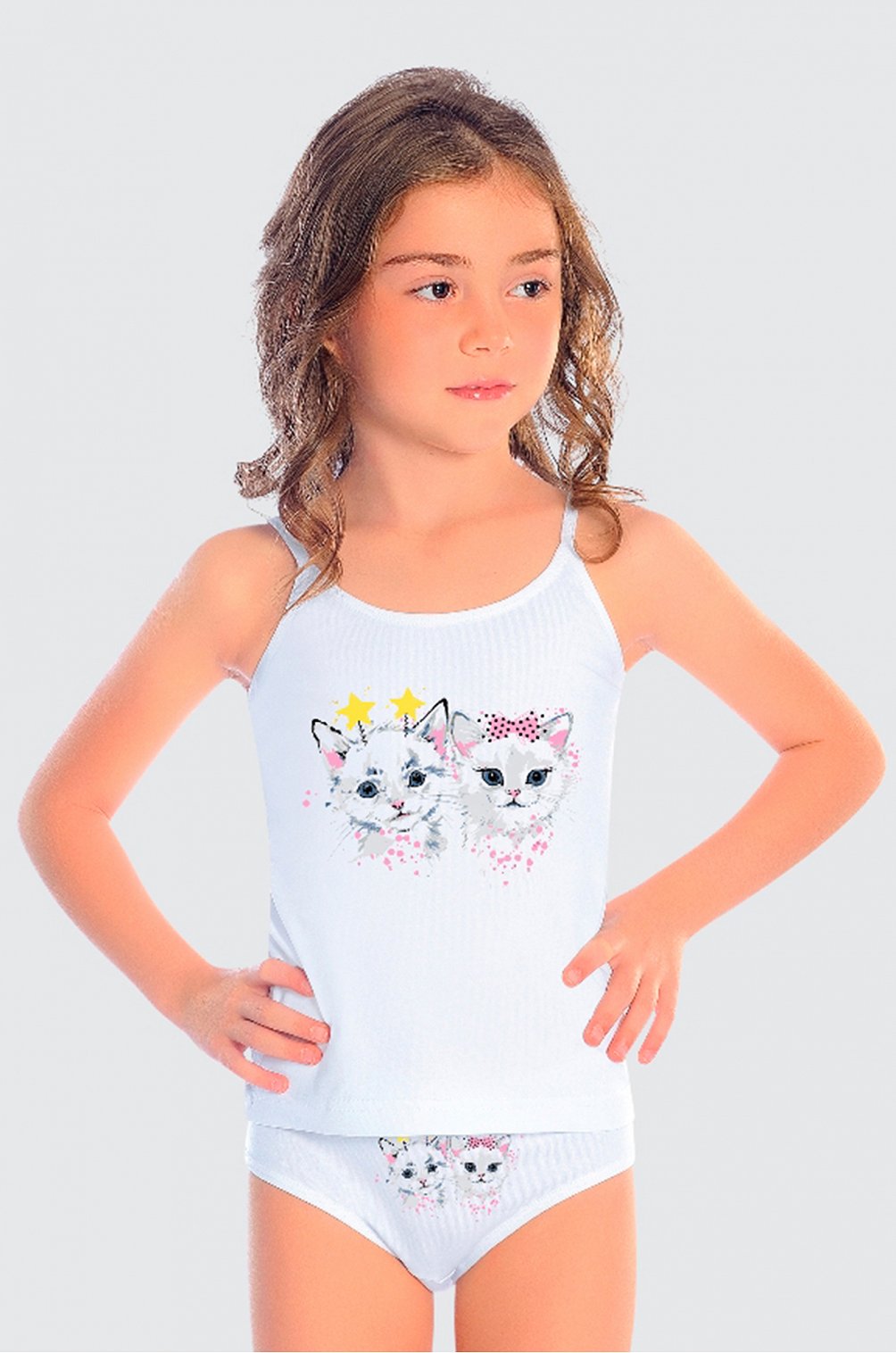 Комплект для девочки OTS 6624861 белый купить оптом в HappyWear.ru