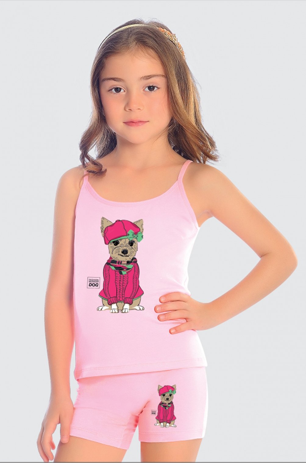 Комплект для девочки OTS 6630915 розовый купить оптом в HappyWear.ru