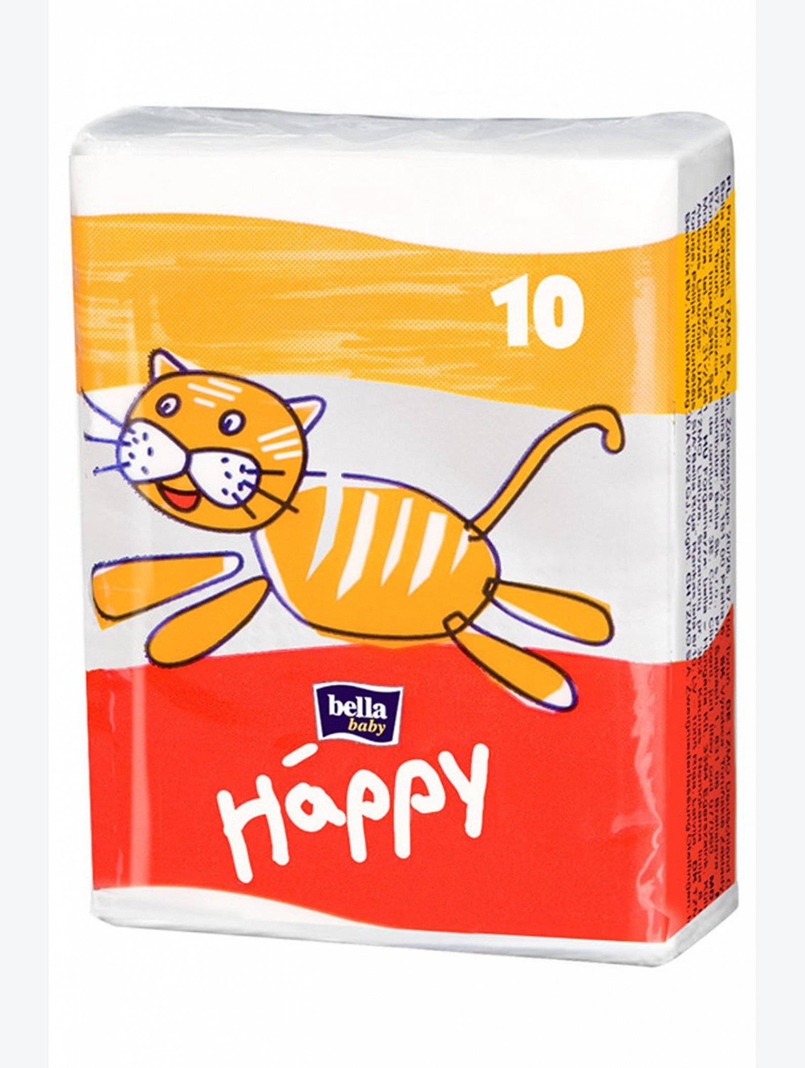 Платочки бумажные гигиенические носовые трехслойные мини 8x10 Bella Baby Happy