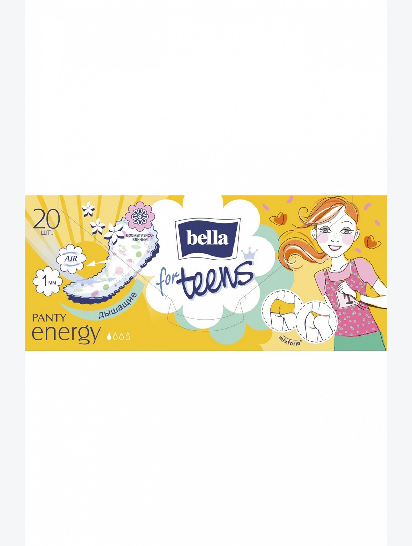 Женские ежедневные прокладки bella for teens energy 20 шт. Bella