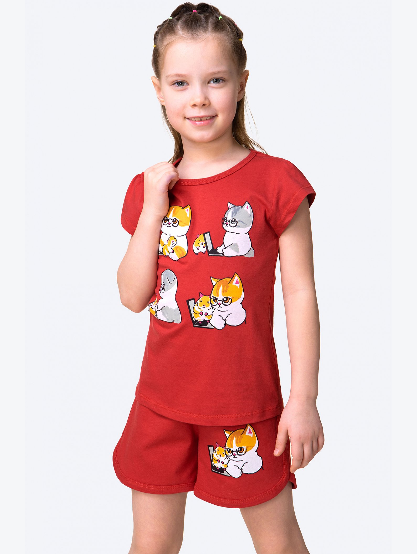 Хлопковый летний костюм для девочки Bonito