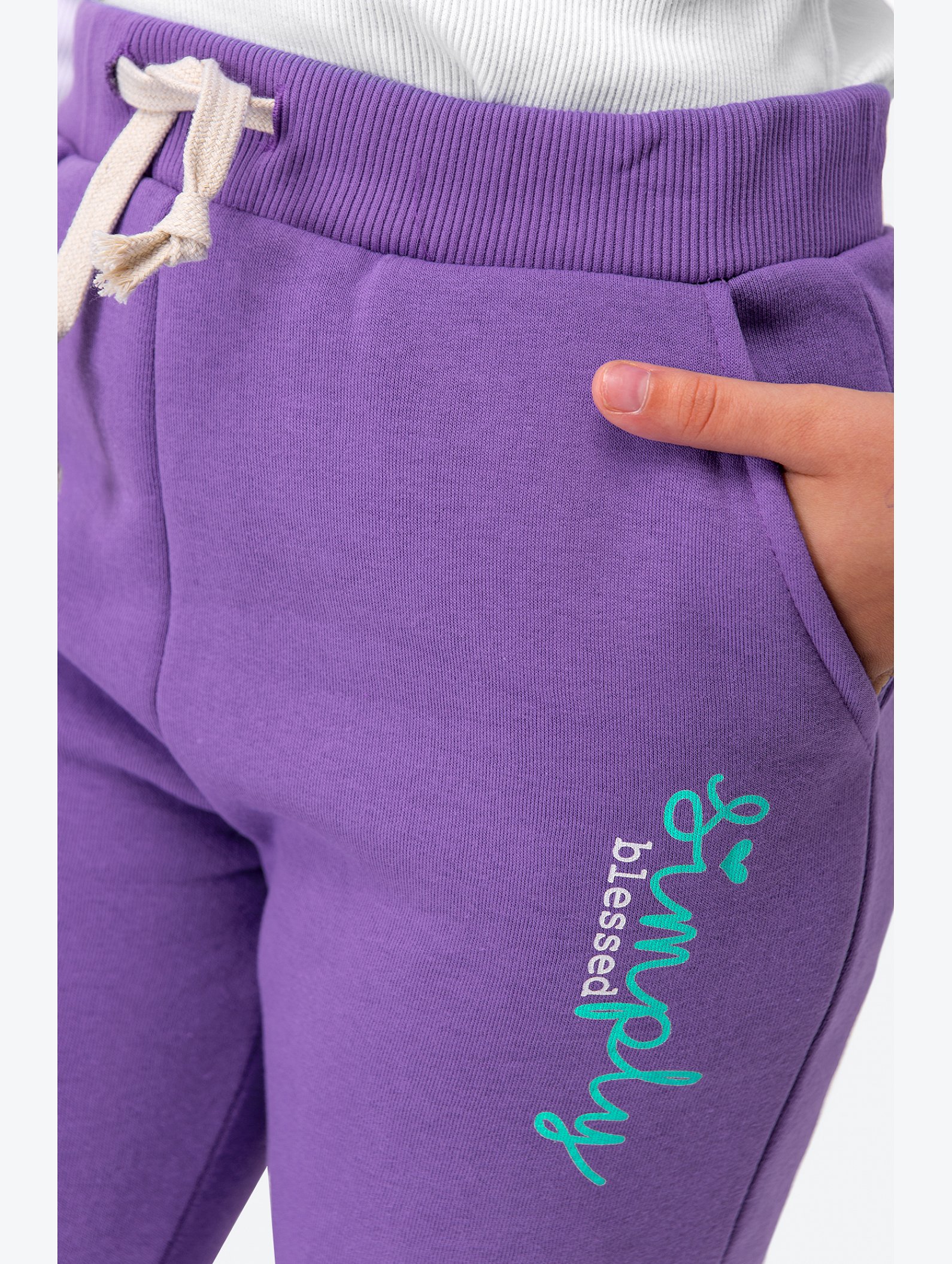 Теплые брюки из футера трехнитки с начесом для девочки Bonito