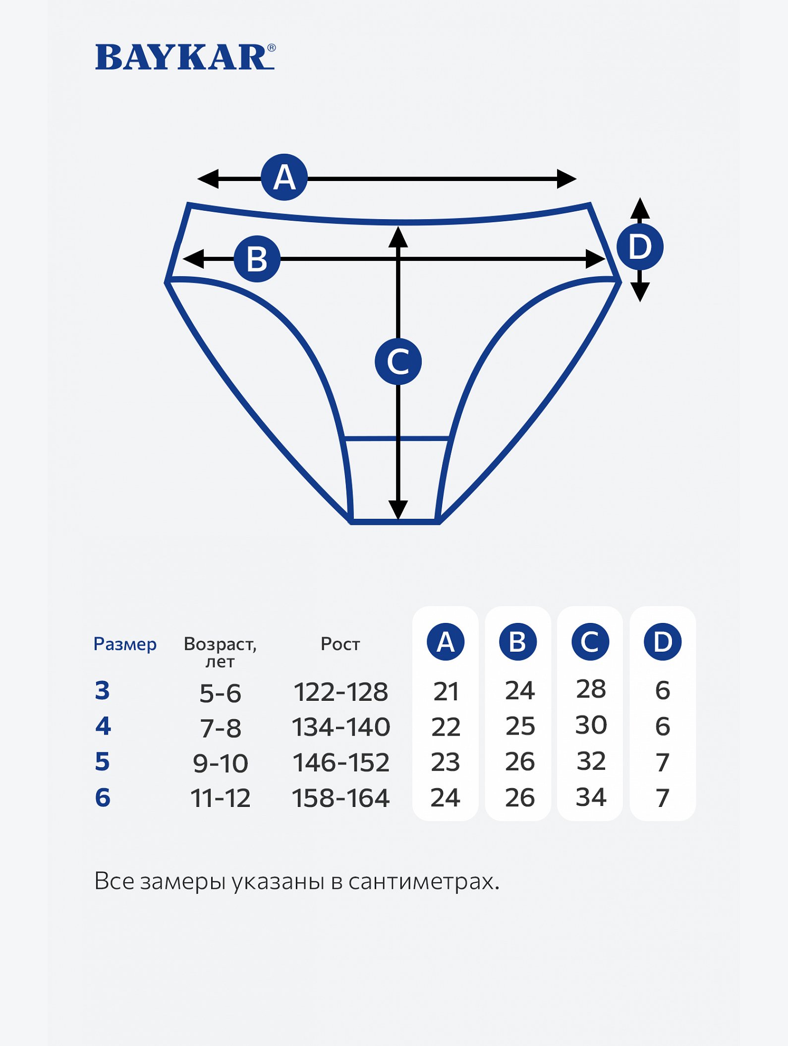 Трусы для девочки 3шт. Baykar