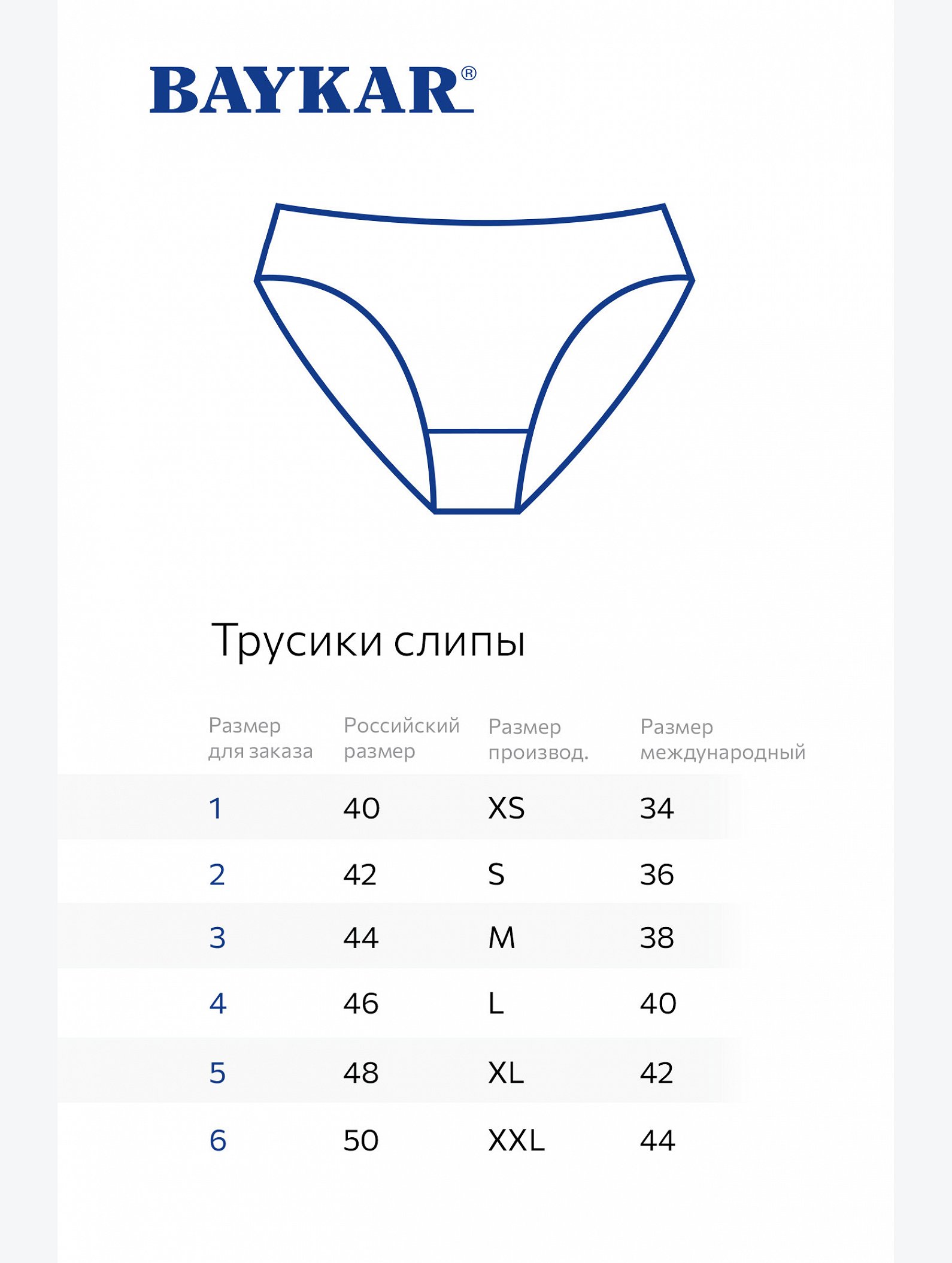 Женские трусы-слипы Baykar