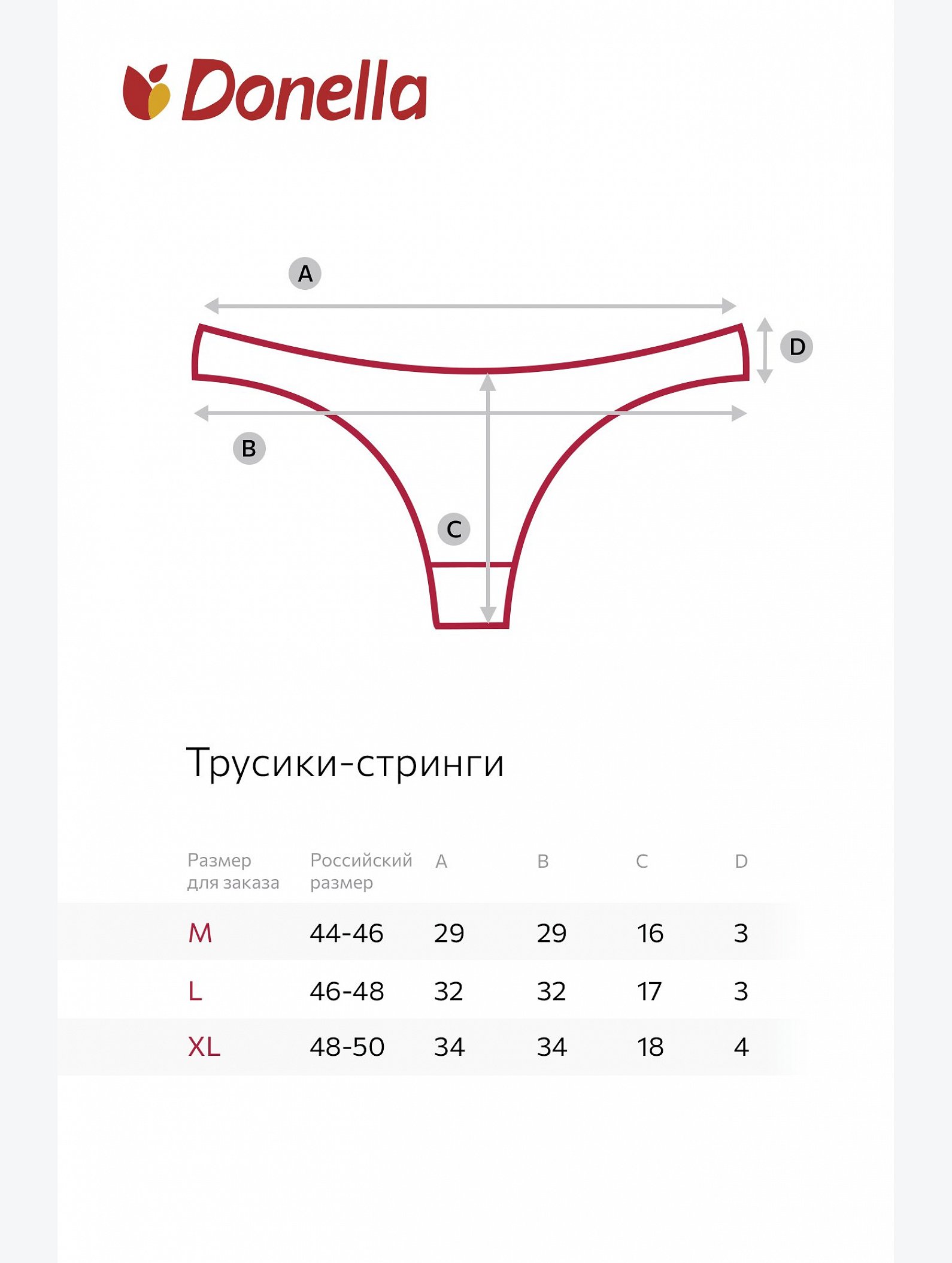 Женские трусы-стринги 5 шт. Donella