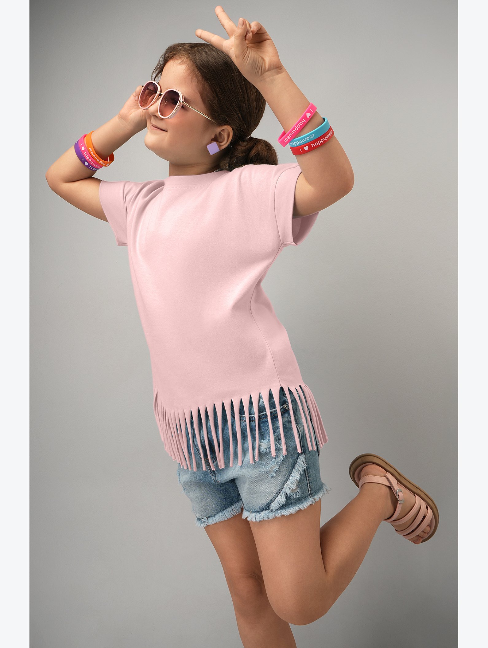 Футболка с бахромой для девочки Happyfox