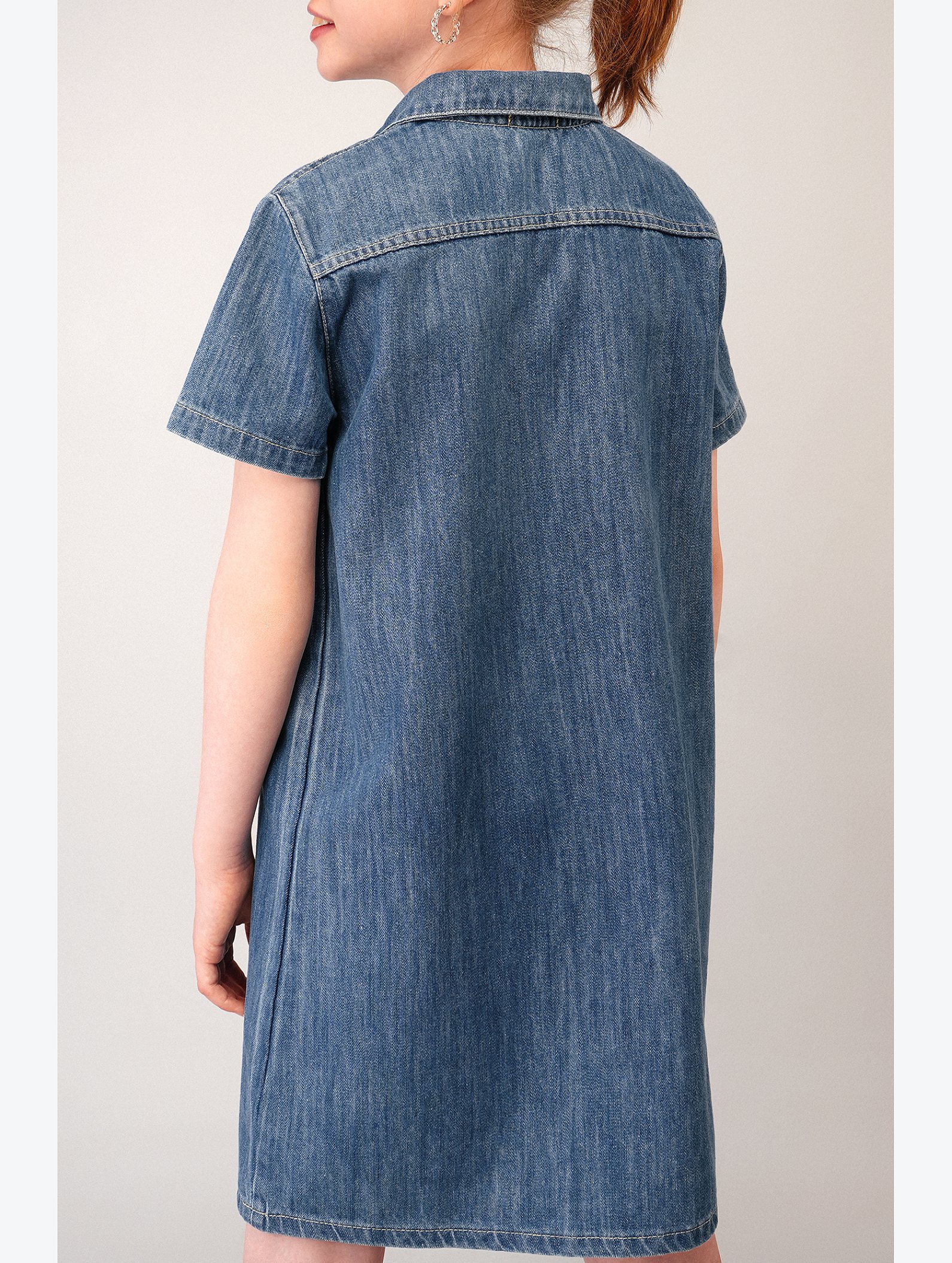 Джинсовое платье с коротким рукавом для девочки Happyfox