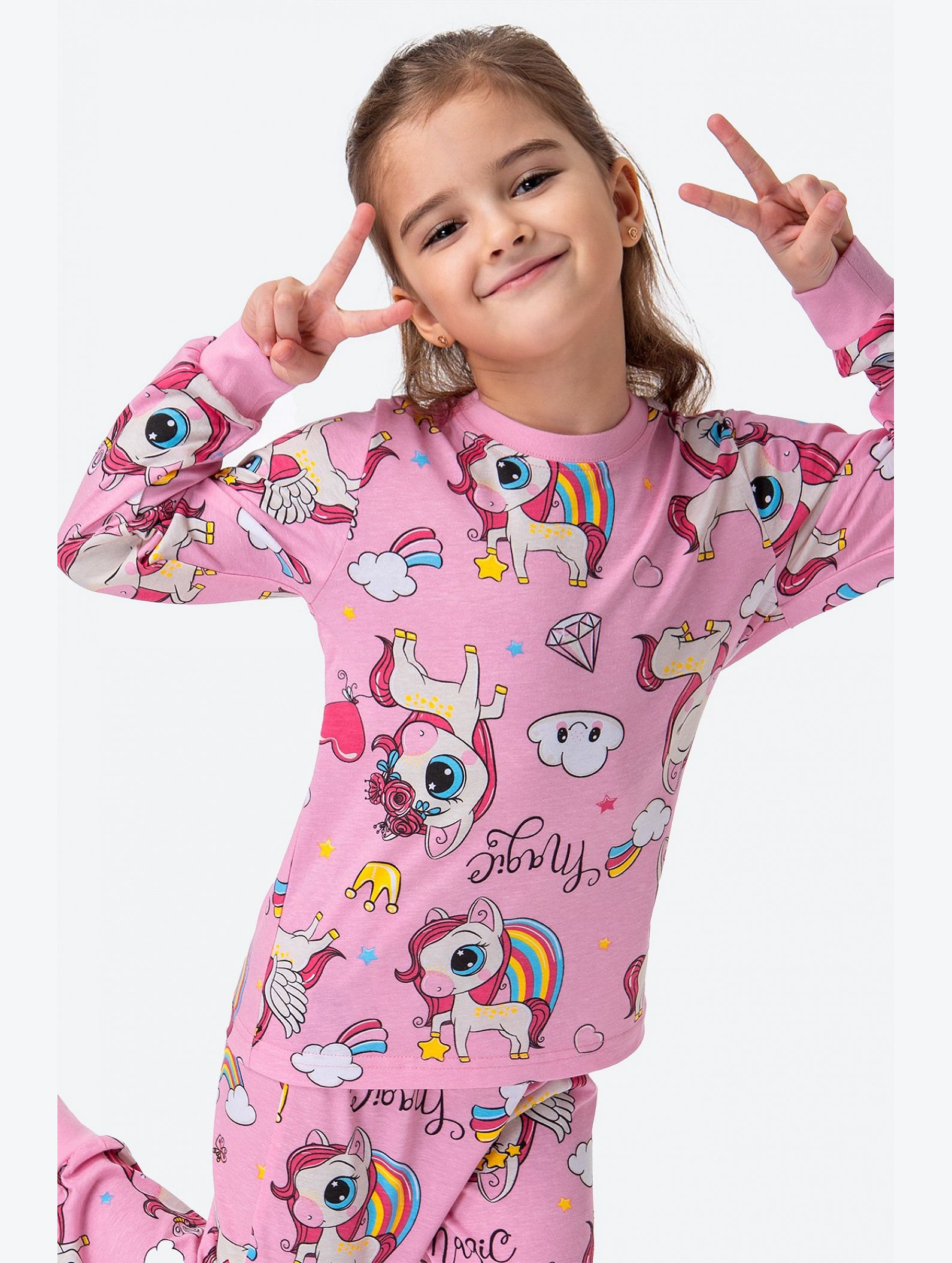 Хлопковая пижама для девочки Happyfox
