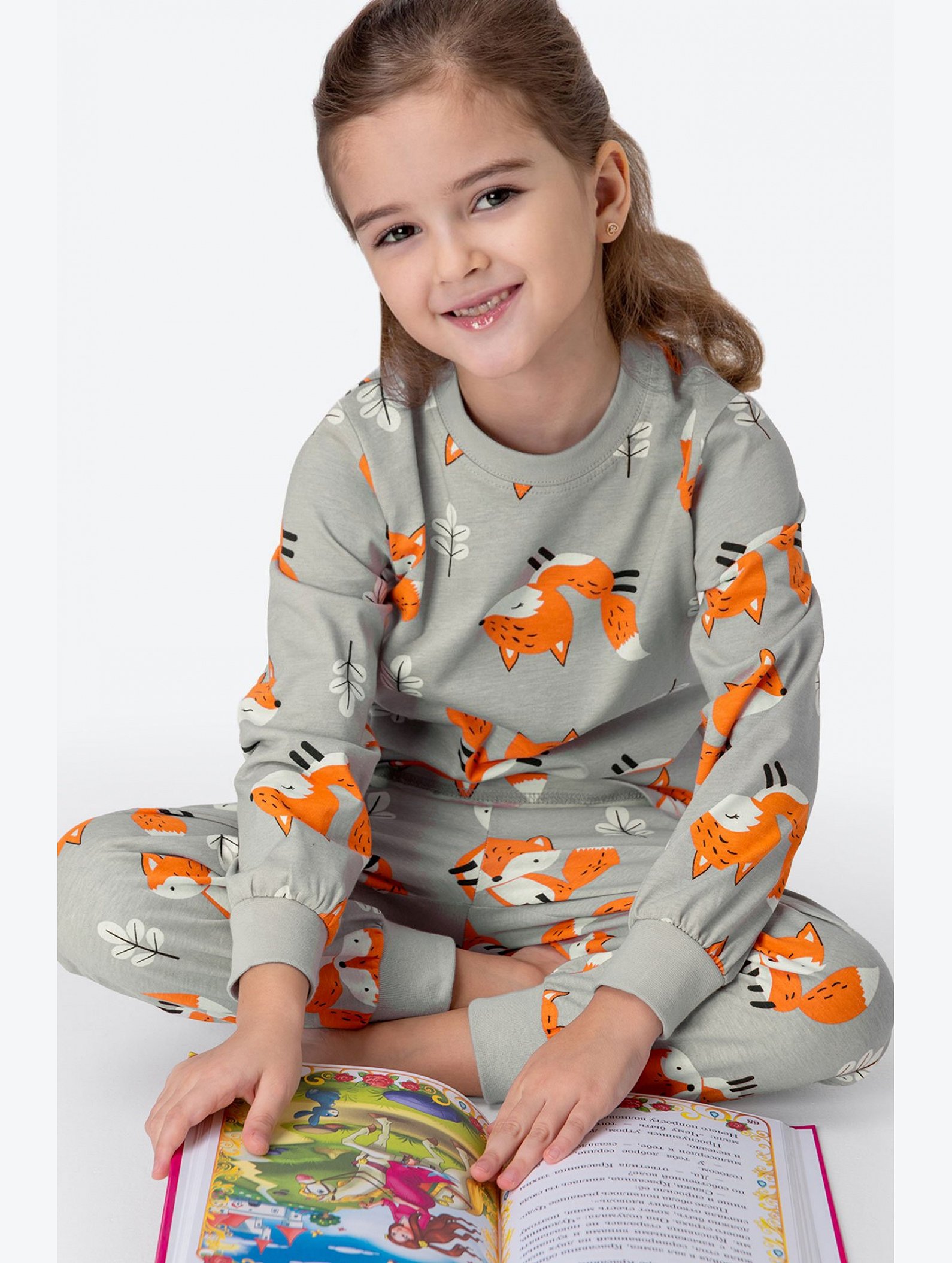 Хлопковая пижама для девочки Happyfox