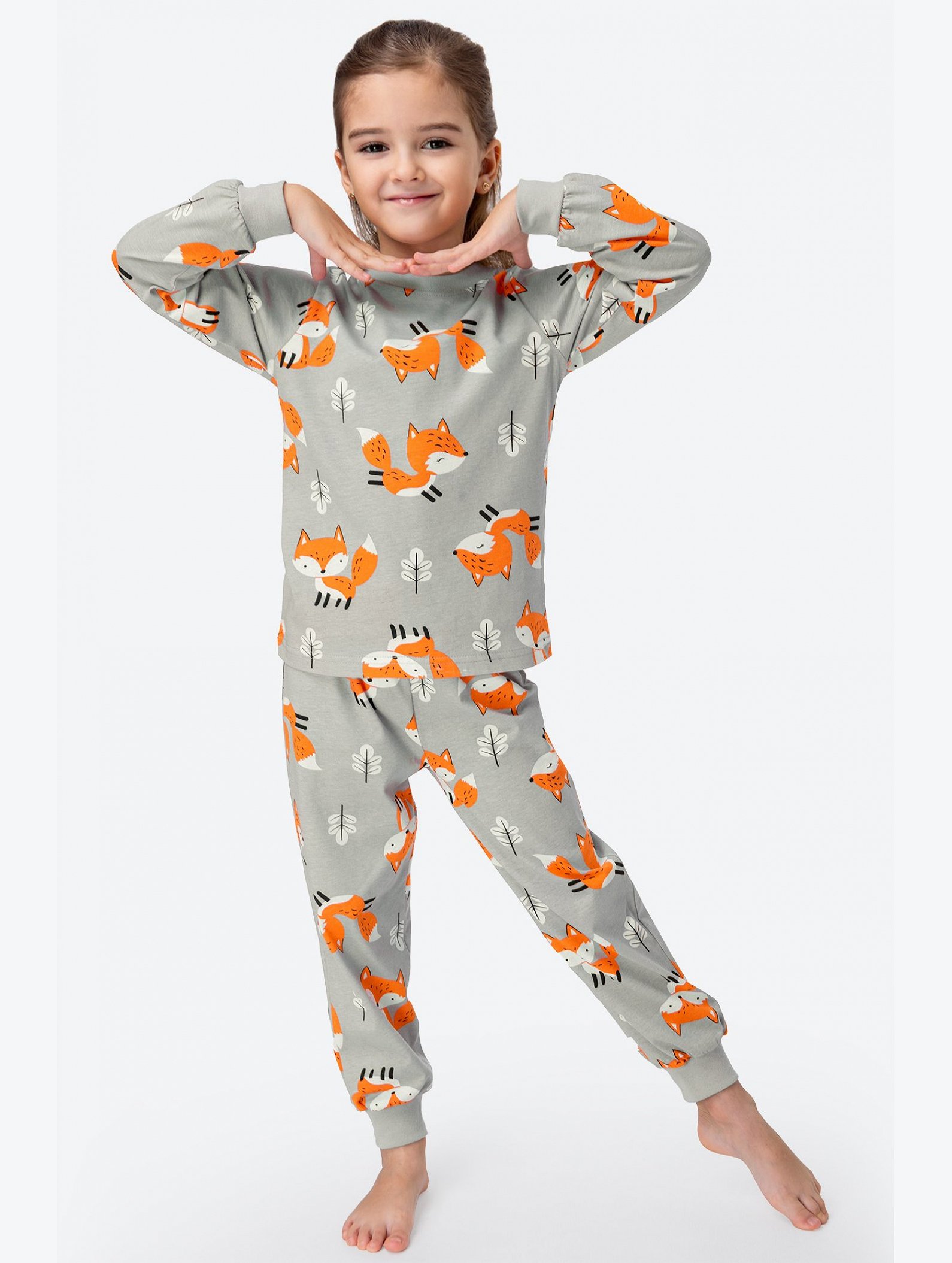 Хлопковая пижама для девочки Happyfox