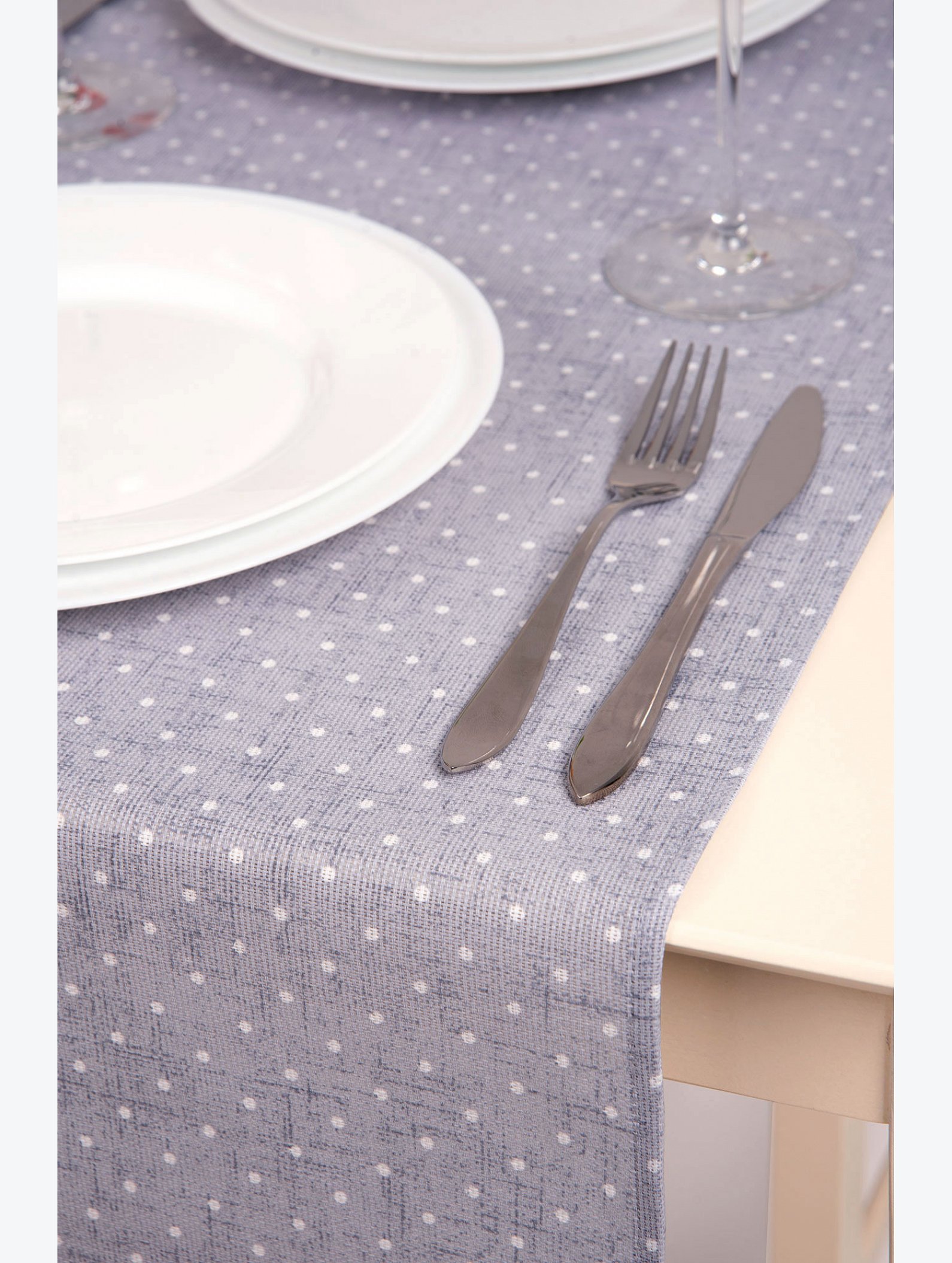 Дорожка на стол из рогожки 145Х45 Happy Fox Home
