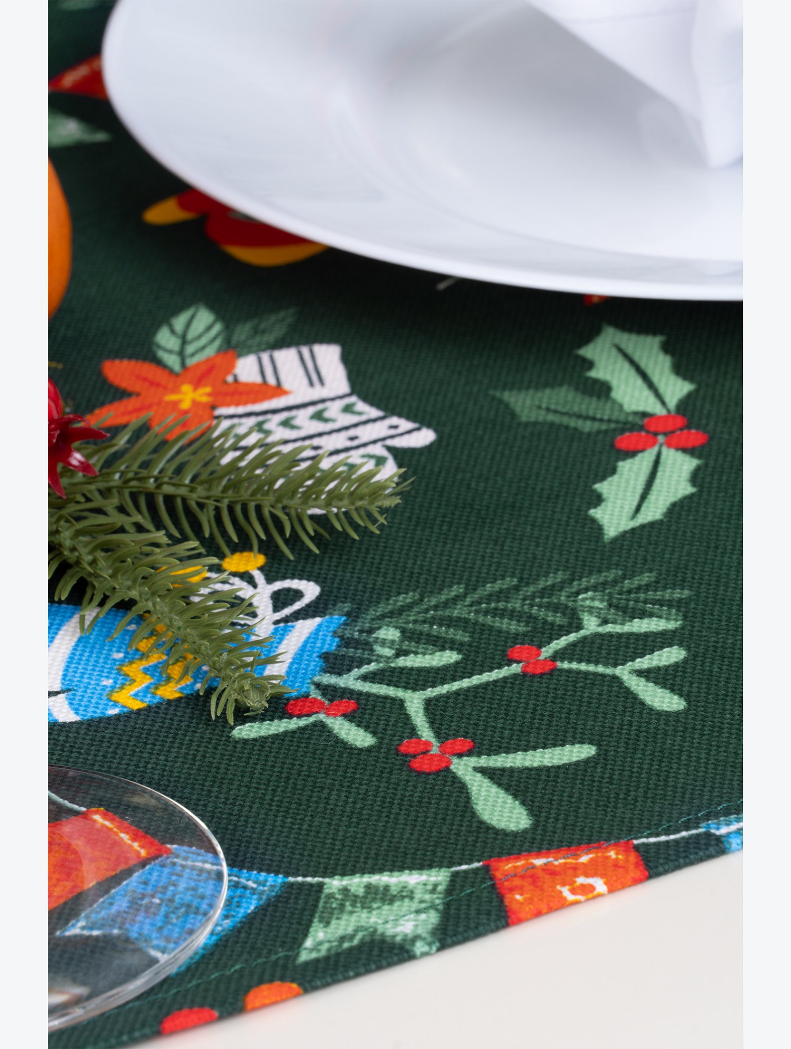 Дорожка на стол из рогожки 145x45 Happy Fox Home