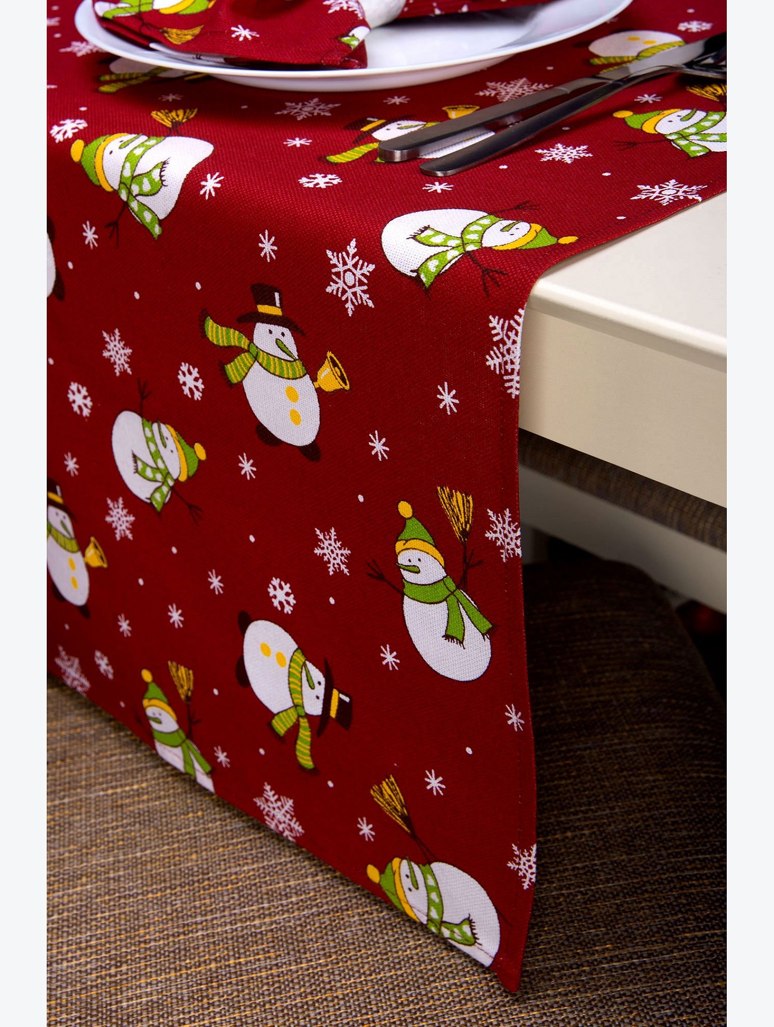 Дорожка на стол из рогожки 145x45 Happy Fox Home