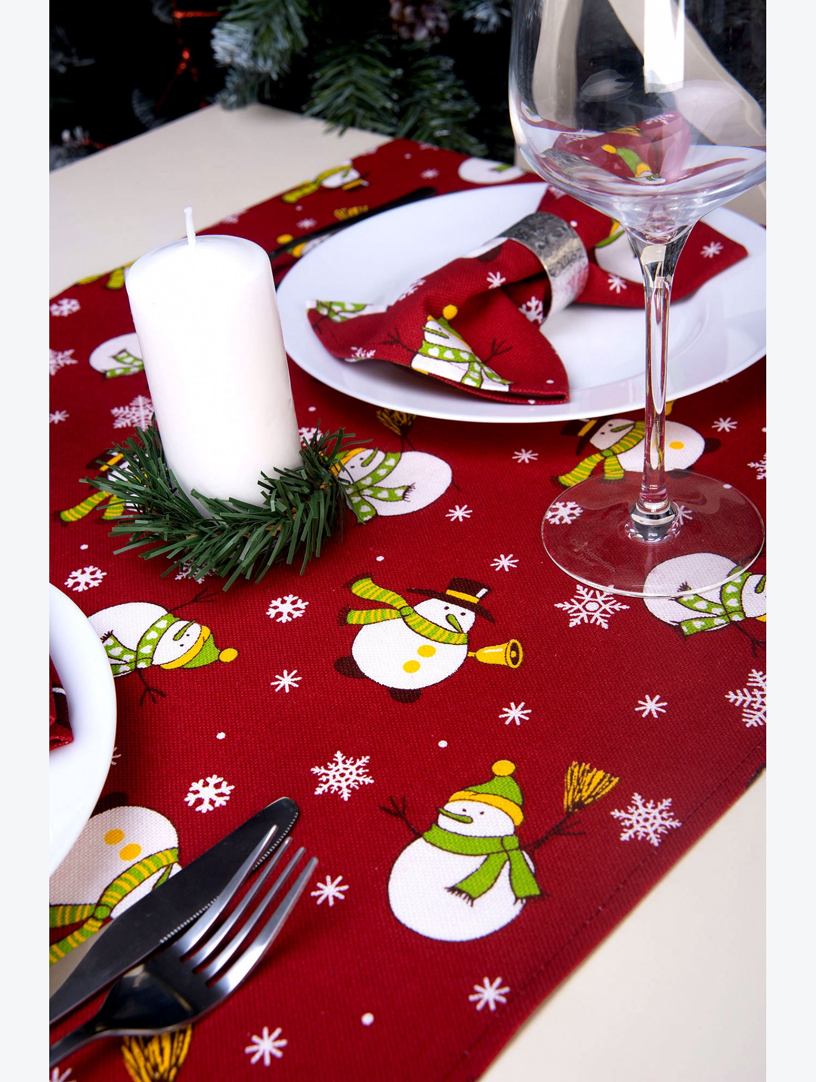 Дорожка на стол из рогожки 145x45 Happy Fox Home