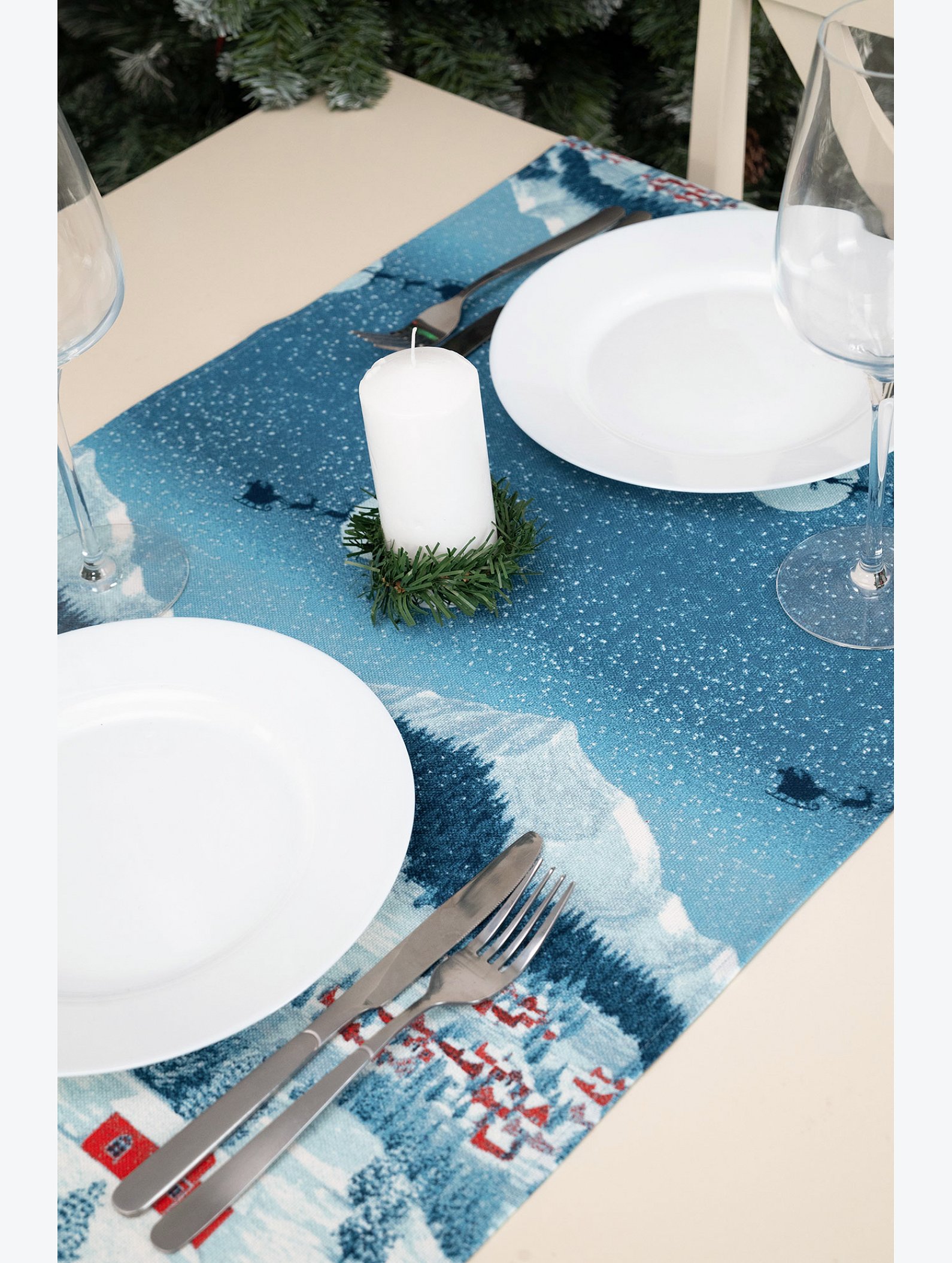 Дорожка на стол из рогожки 145x45 Happy Fox Home