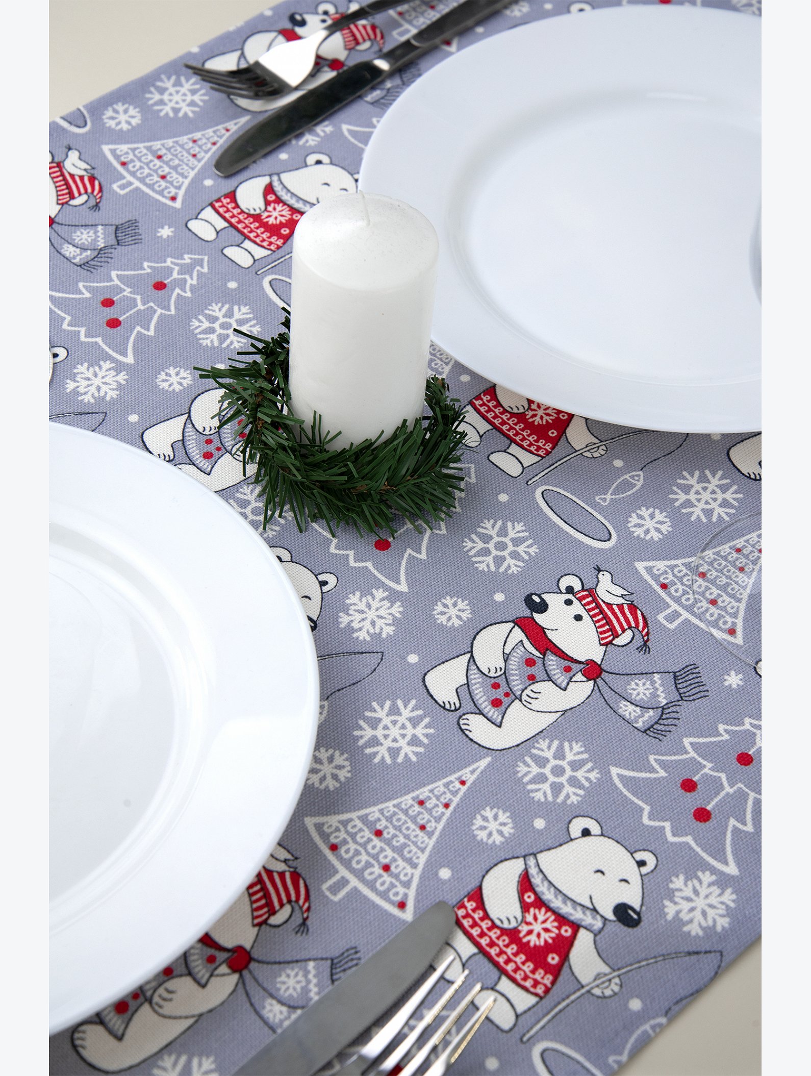 Дорожка на стол из рогожки 145x45 Happy Fox Home