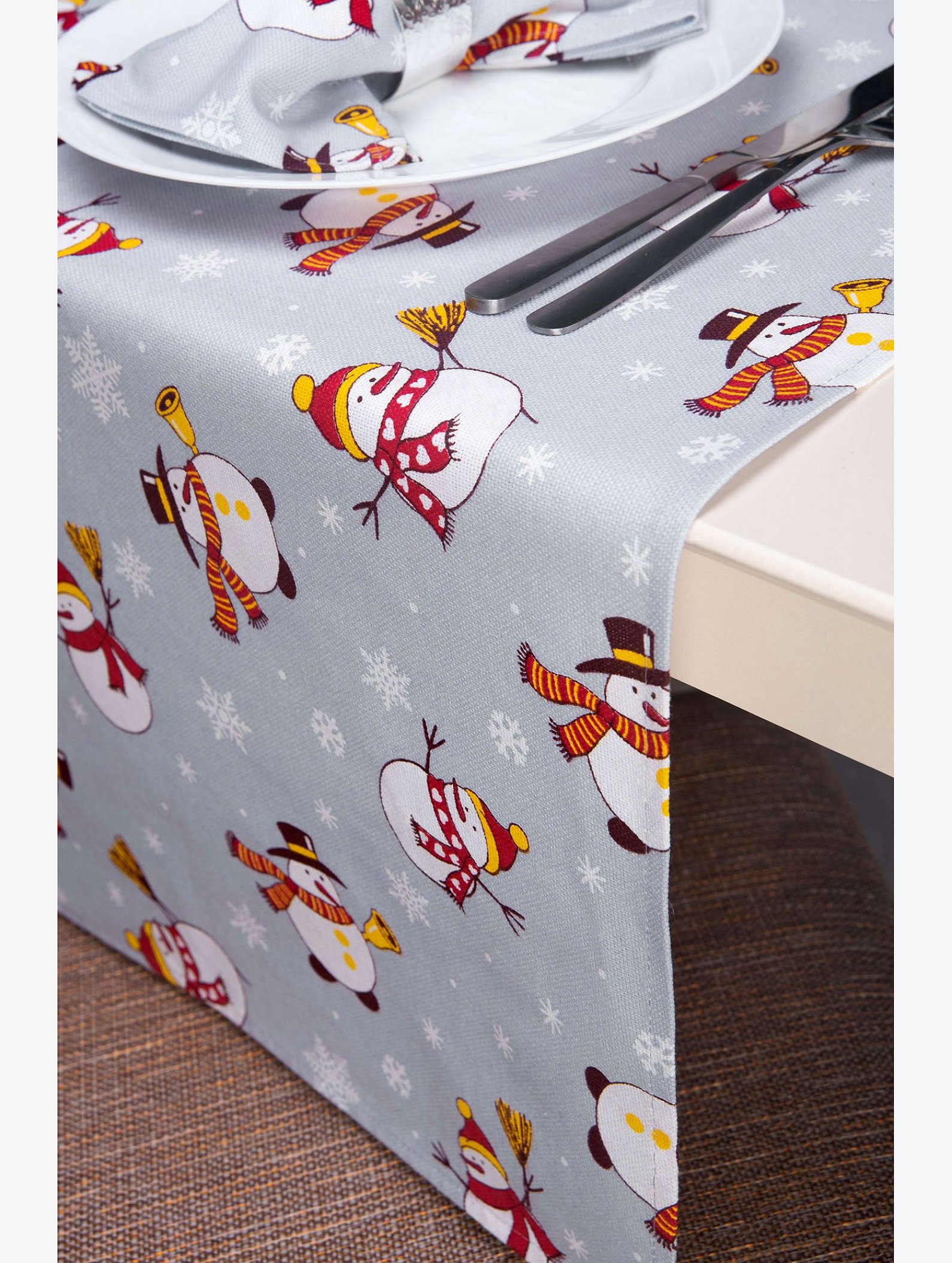 Дорожка на стол из рогожки 145x45 Happy Fox Home