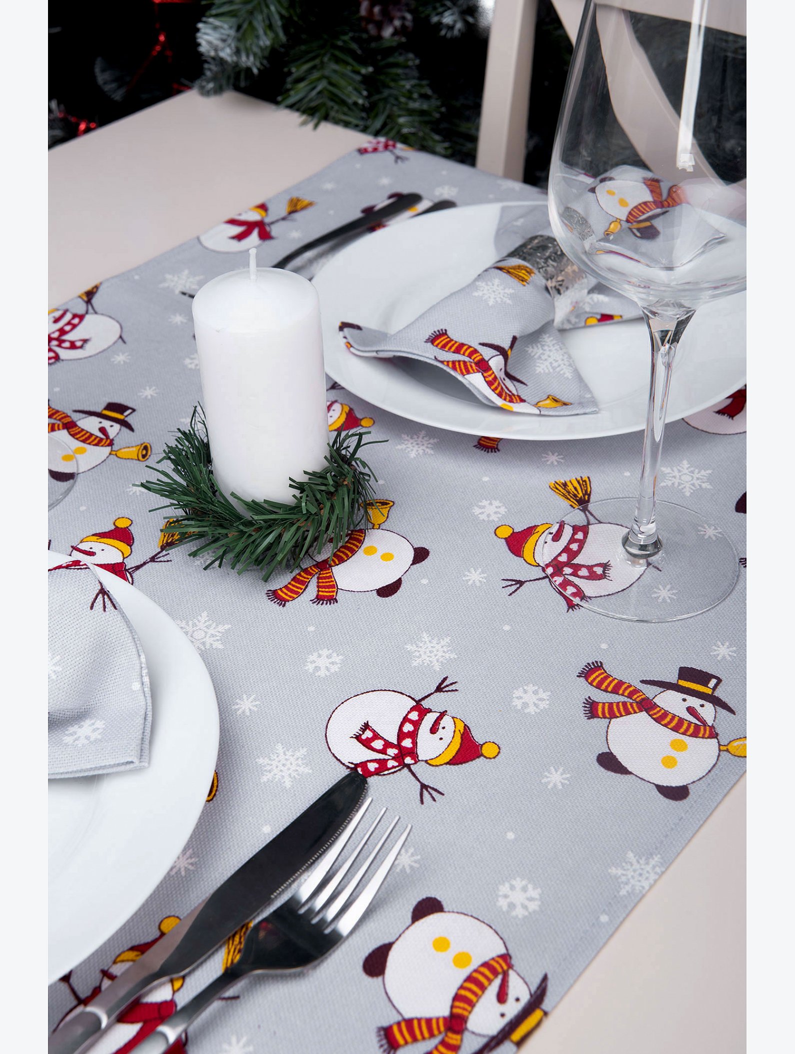Дорожка на стол из рогожки 145x45 Happy Fox Home