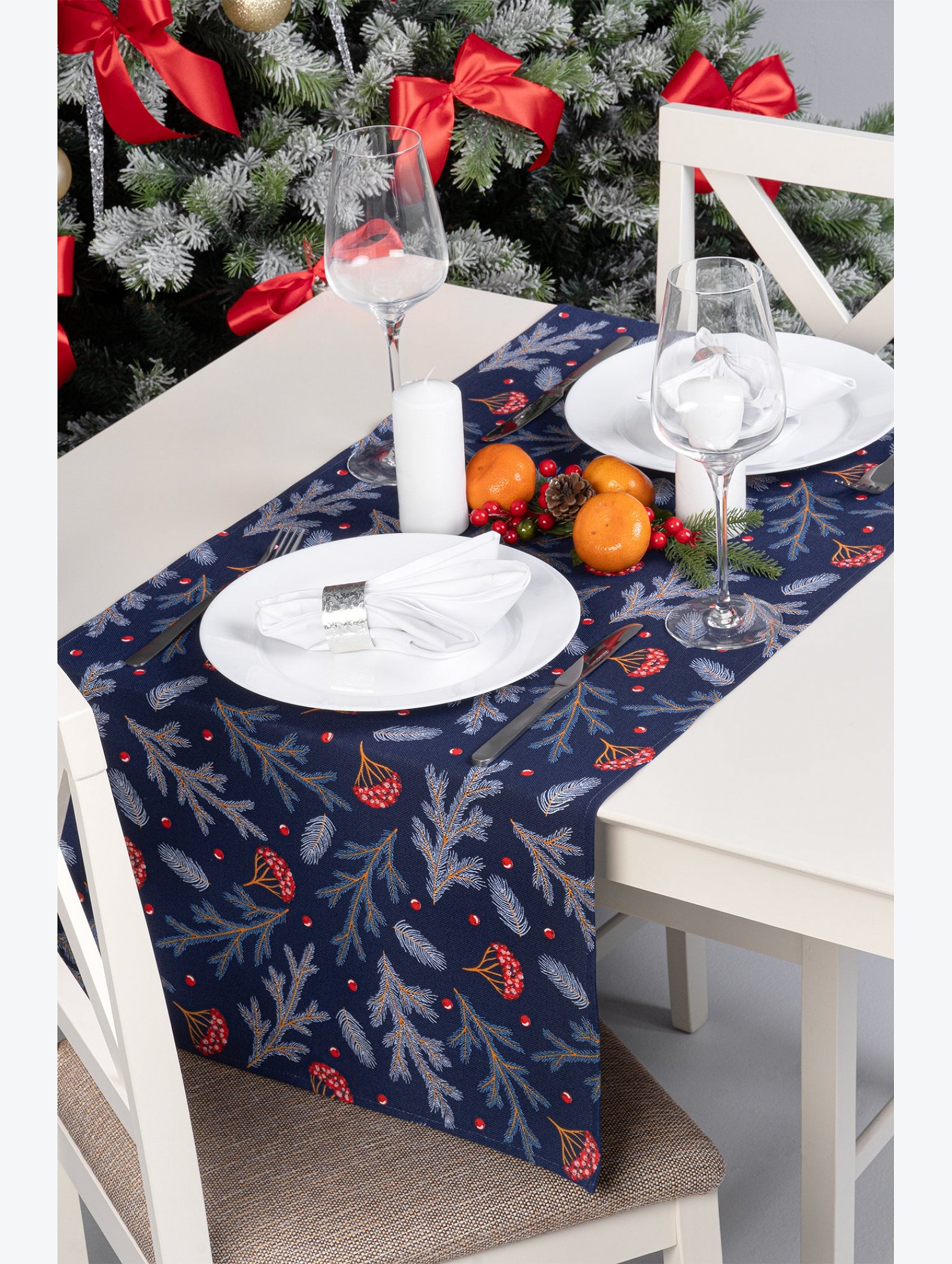 Дорожка на стол из рогожки 145x45 Happy Fox Home