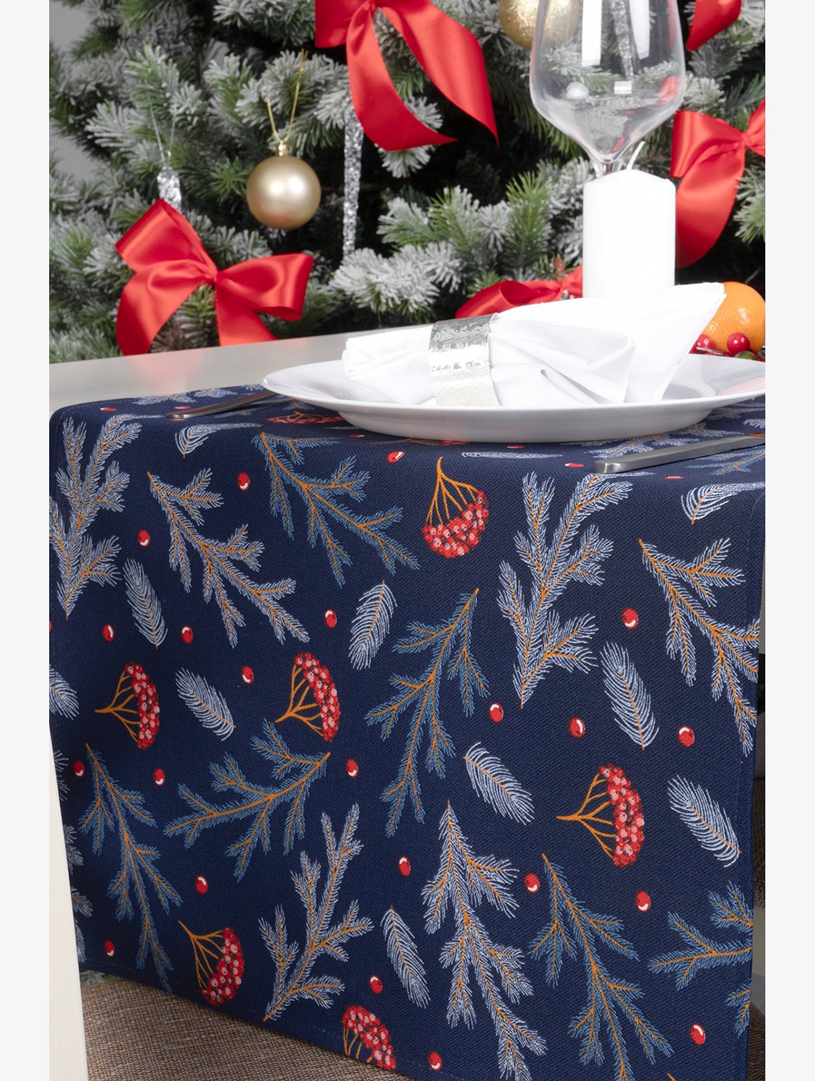 Дорожка на стол из рогожки 145x45 Happy Fox Home