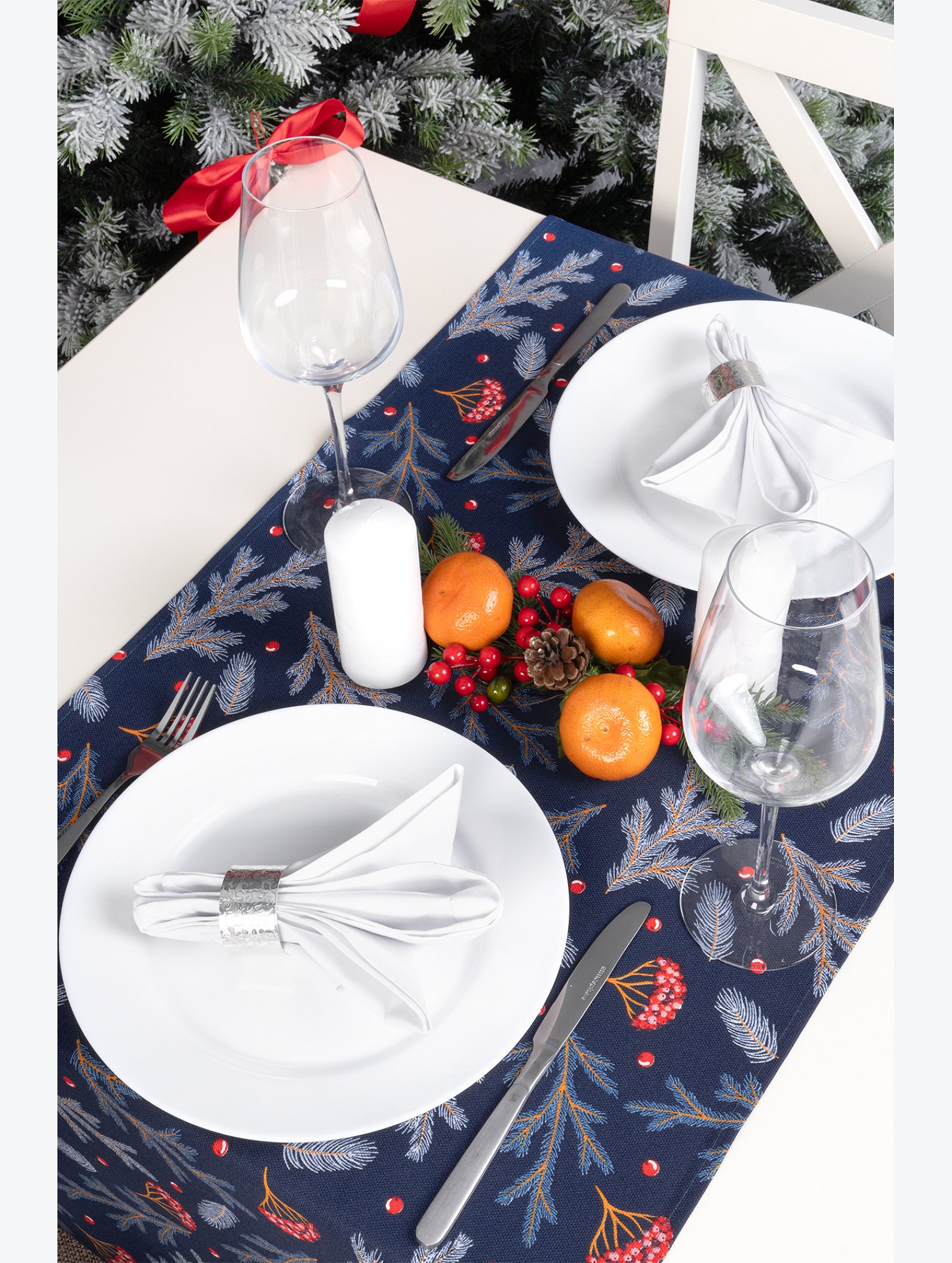 Дорожка на стол из рогожки 145x45 Happy Fox Home