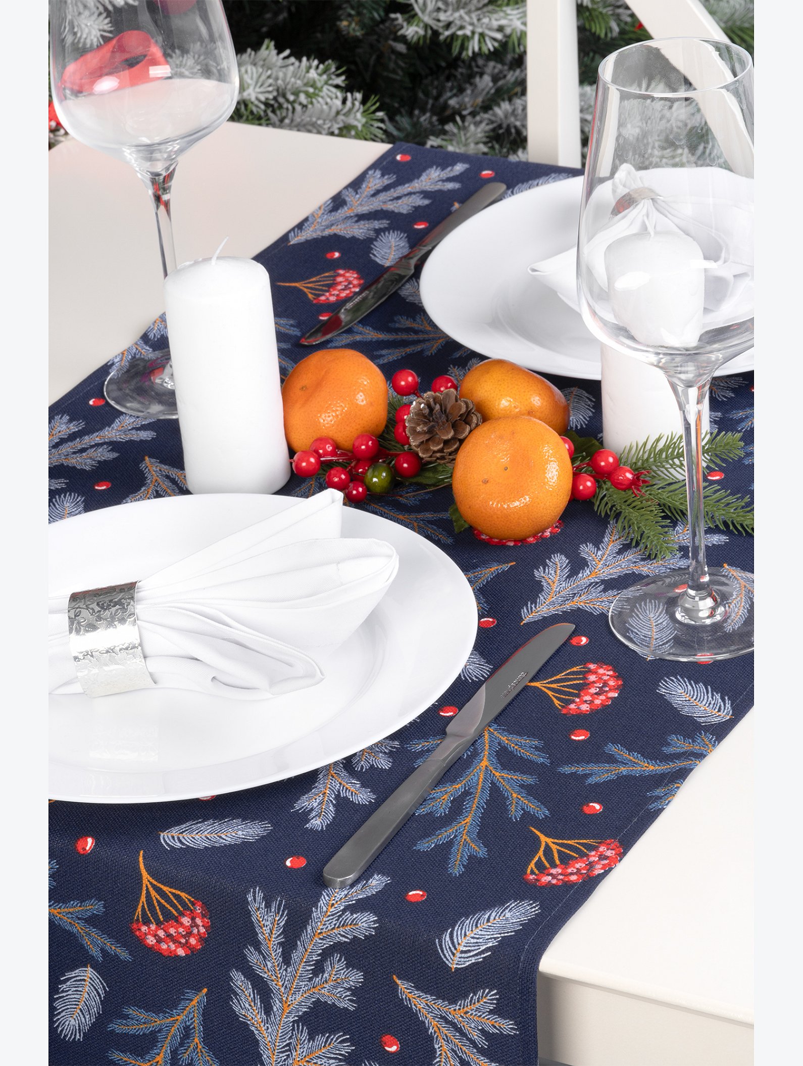 Дорожка на стол из рогожки 145x45 Happy Fox Home