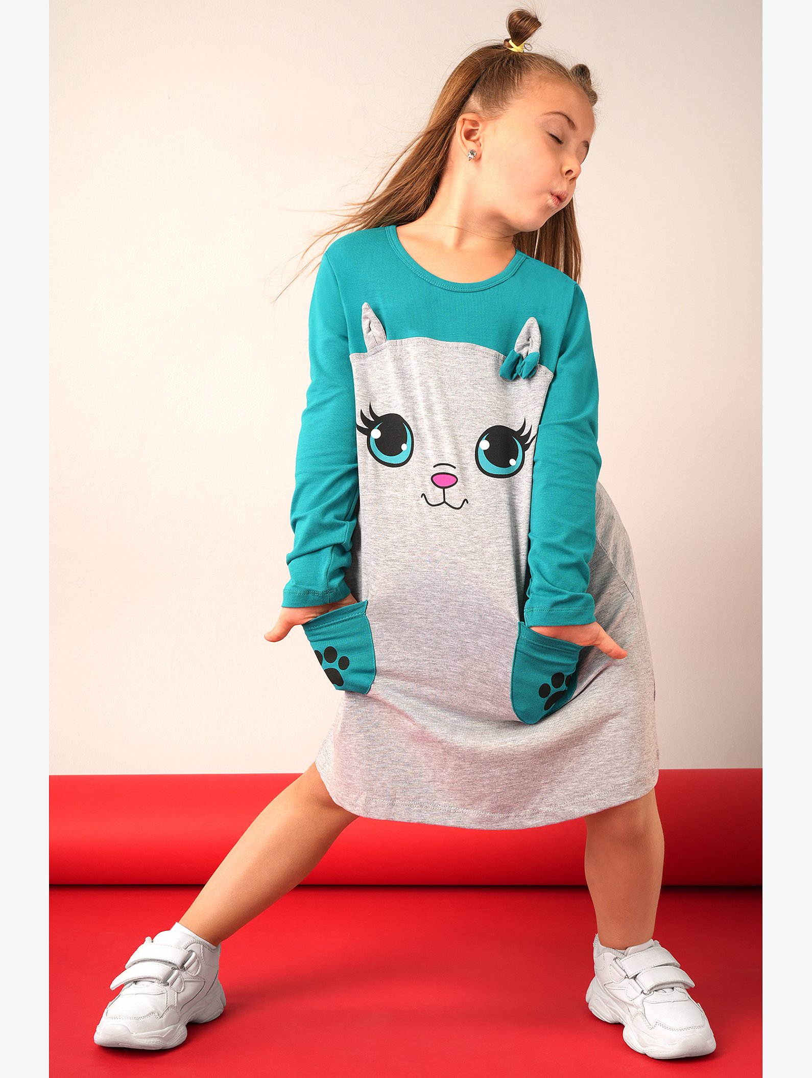 Хлопковое платье для девочки Happyfox