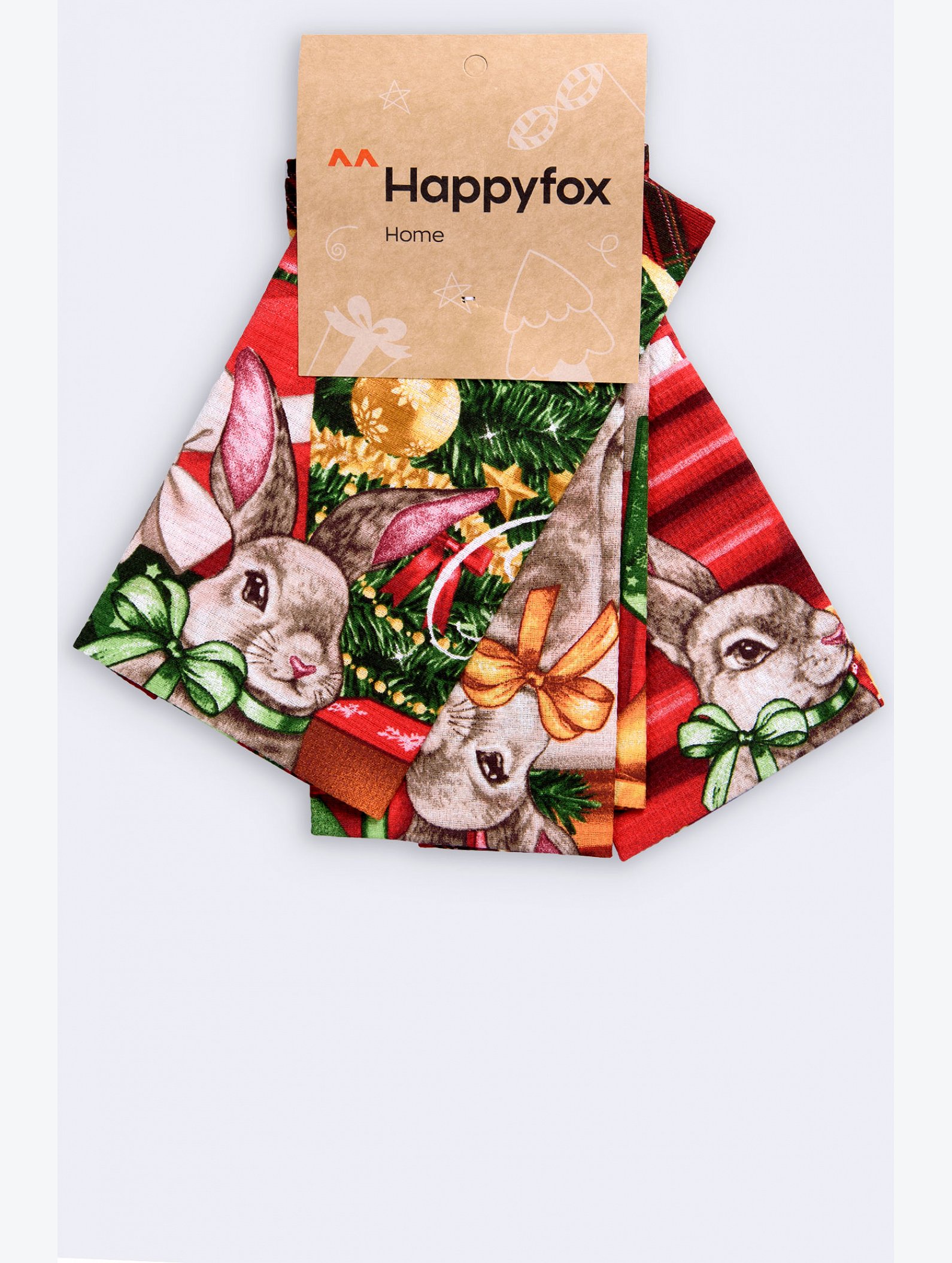 Набор вафельных полотенец 3 шт Happy Fox Home