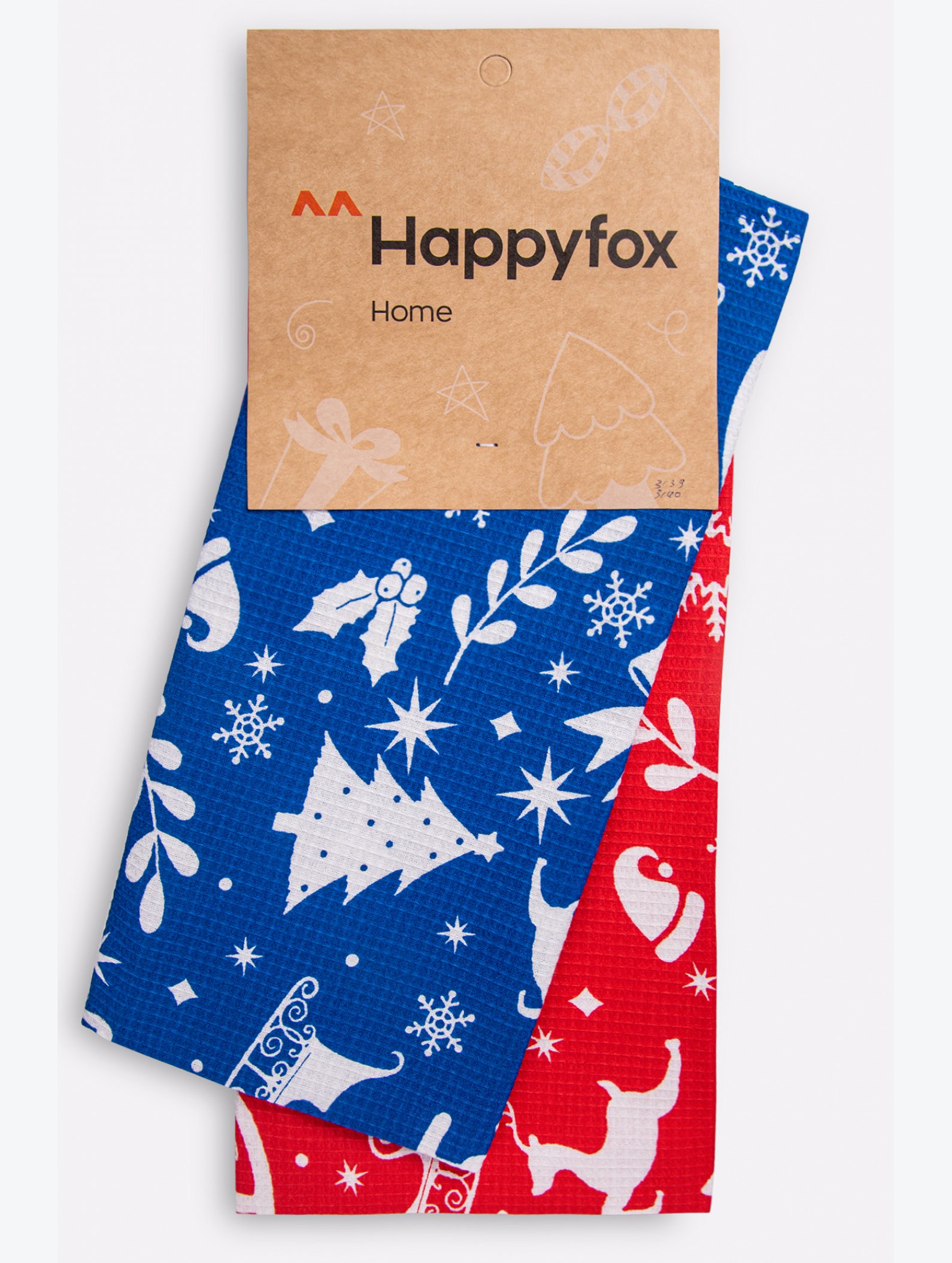 Набор вафельных полотенец с петельками 2шт Happy Fox Home