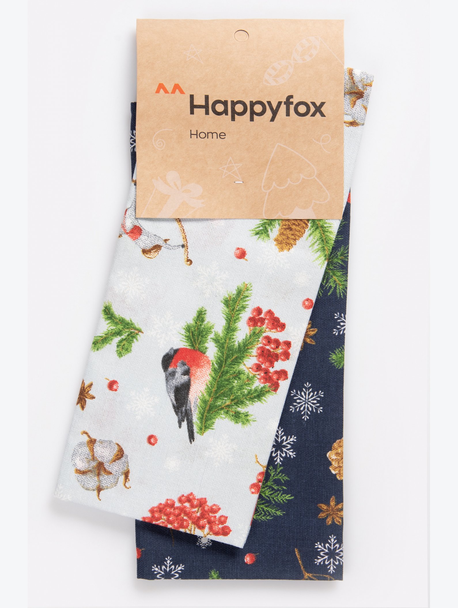 Набор полотенец из рогожки с петельками 2 шт Happy Fox Home
