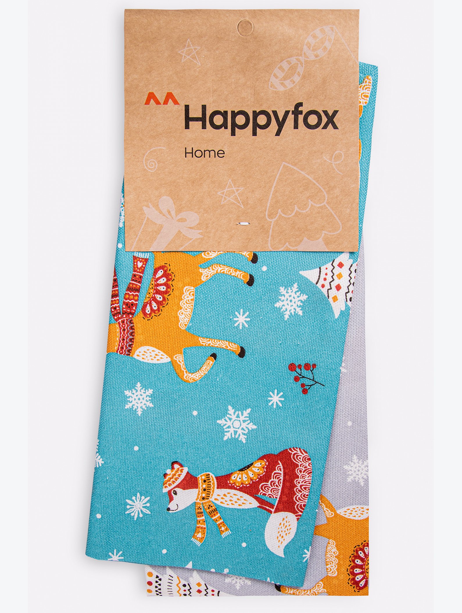Набор полотенец из рогожки с петельками 2 шт Happy Fox Home