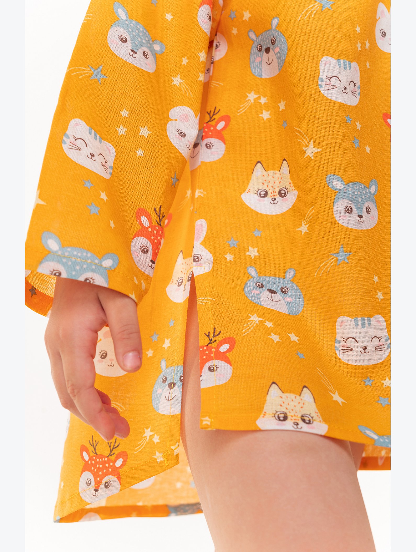 Детская хлопковая пляжная эко-туника с капюшоном Happy Fox Home