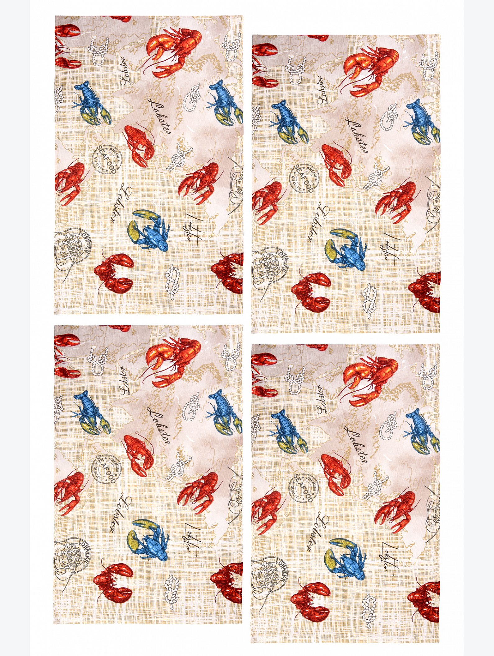 Комплект полотенец из рогожки 4 шт Happy Fox Home
