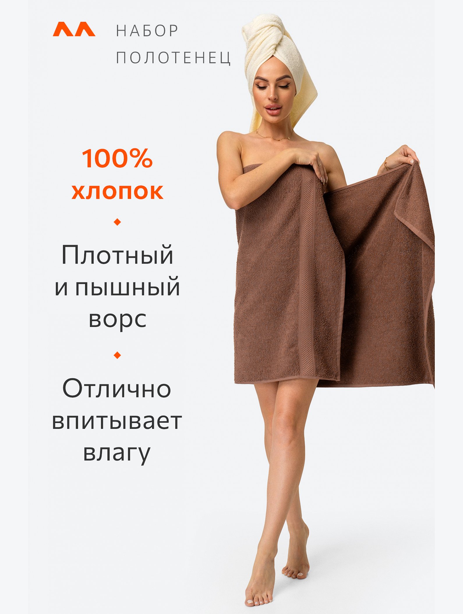 Набор махровых полотенец 2 шт. Happy Fox Home