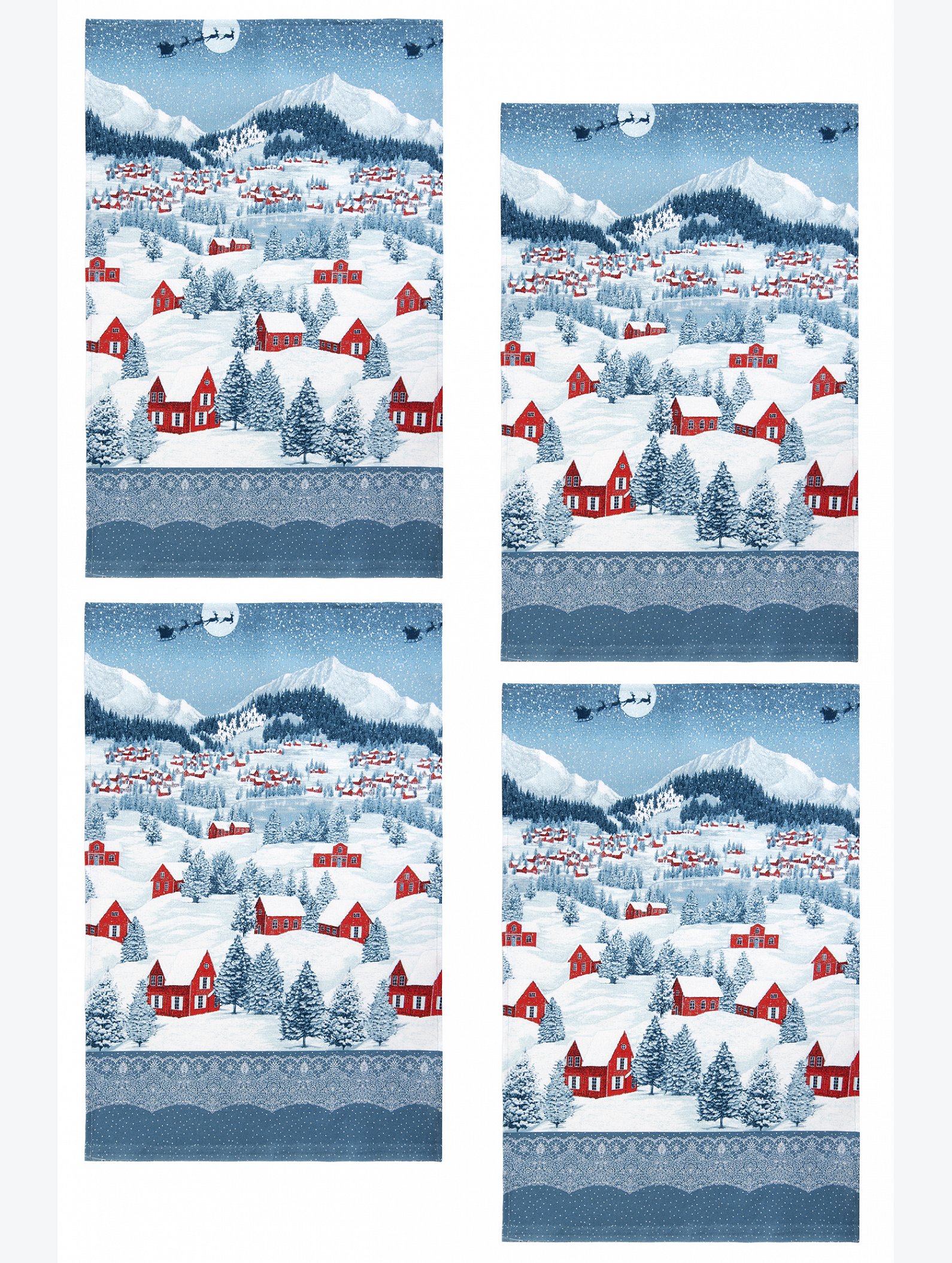 Набор полотенец из рогожки 4 шт Happy Fox Home
