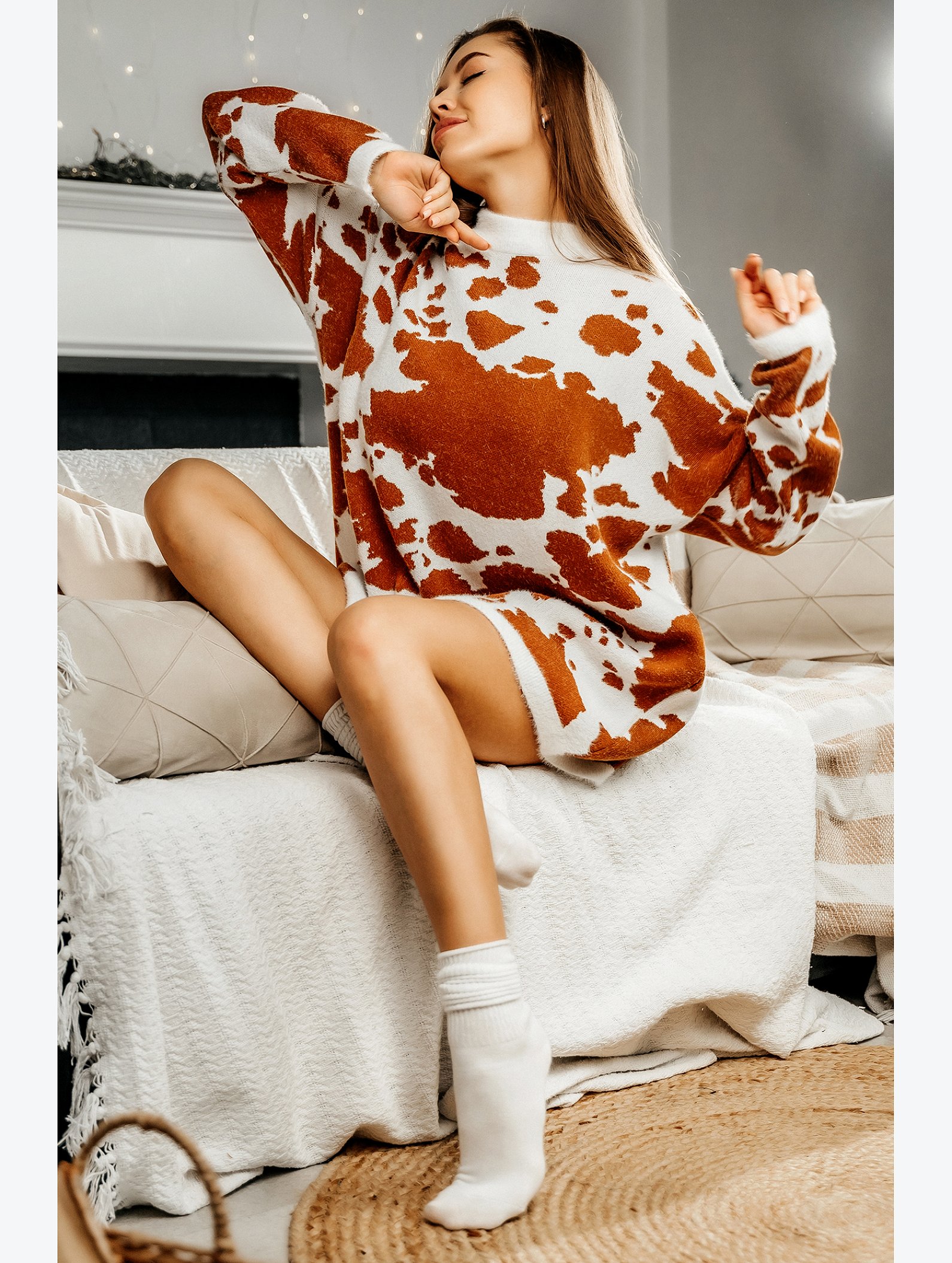 Женский пушистый свитер оверсайз Happyfox