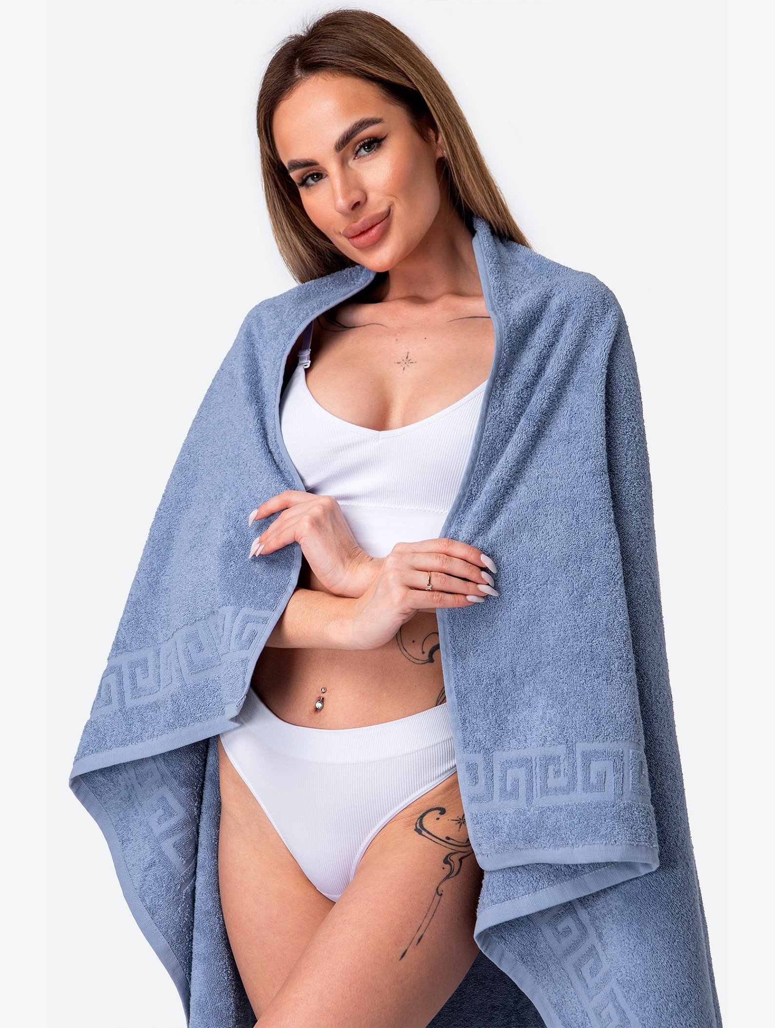 Большое махровое полотенце 100x150 Happy Fox Home