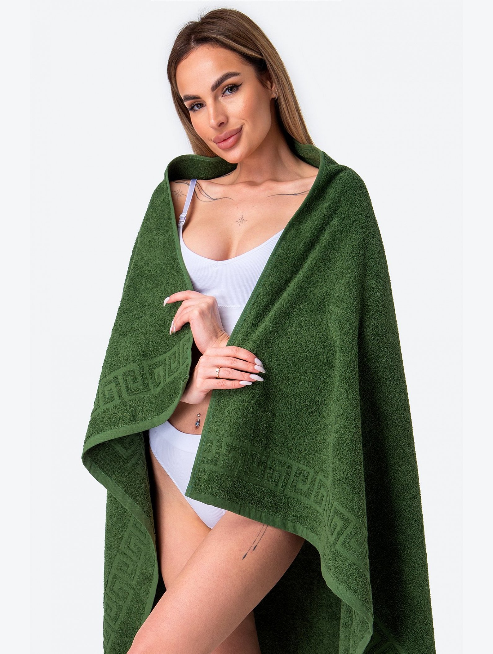 Большое махровое полотенце 100x150 Happy Fox Home