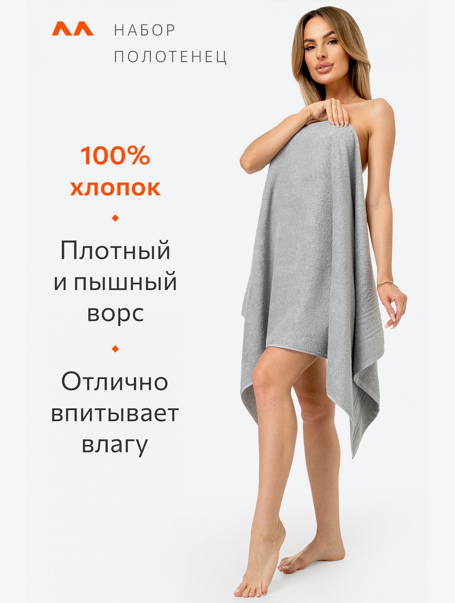 Набор махровых полотенец 2 шт. Happy Fox Home
