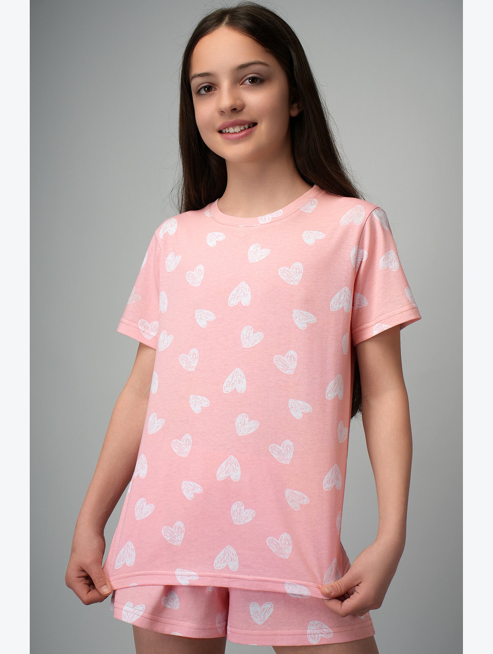 Хлопковая пижама для девочки с шортами Happyfox