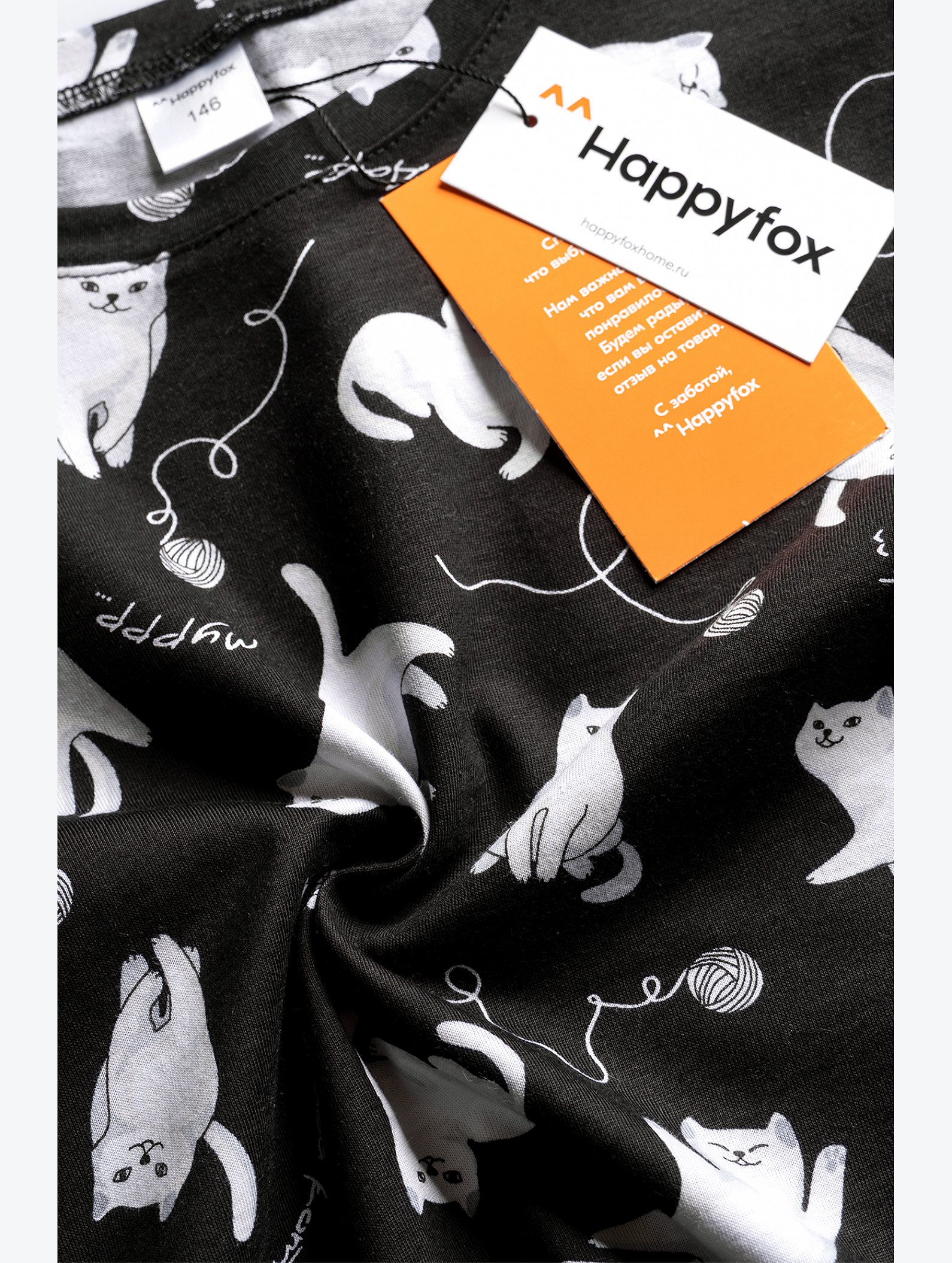 Хлопковая пижама для девочки с шортами Happyfox
