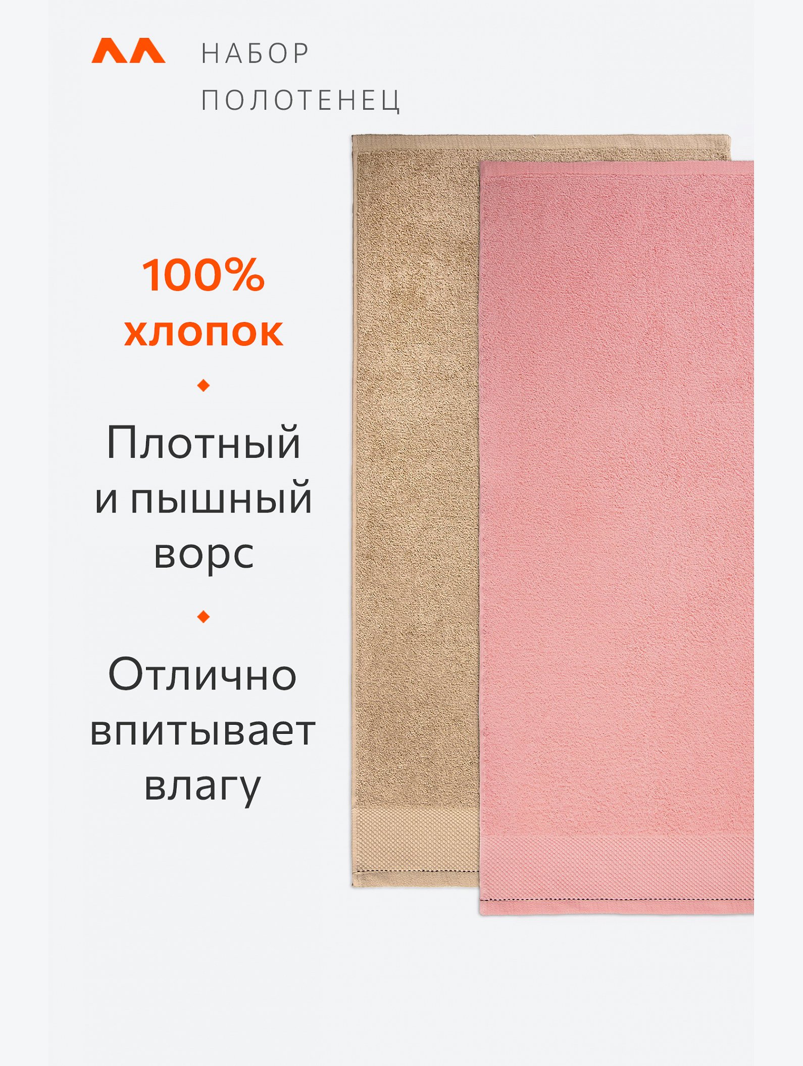 Набор махровых полотенец 4 шт. Happy Fox Home