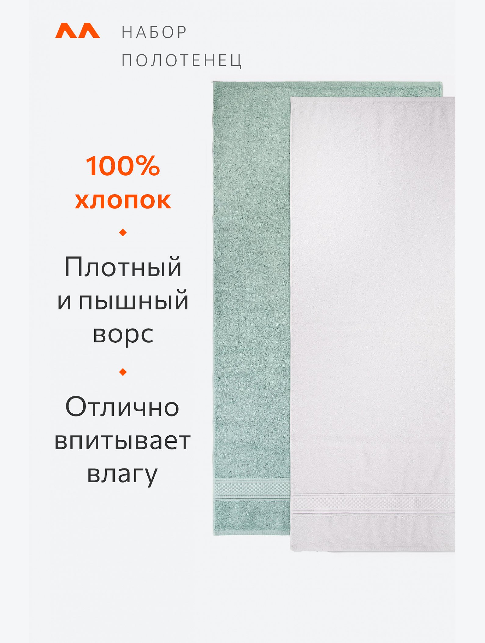 Набор махровых полотенец 4 шт. Happy Fox Home