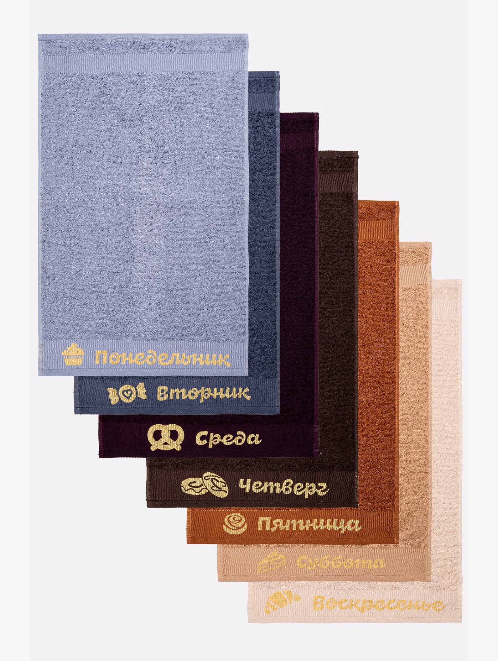 Набор мягких махровых полотенец 7 шт Happy Fox Home
