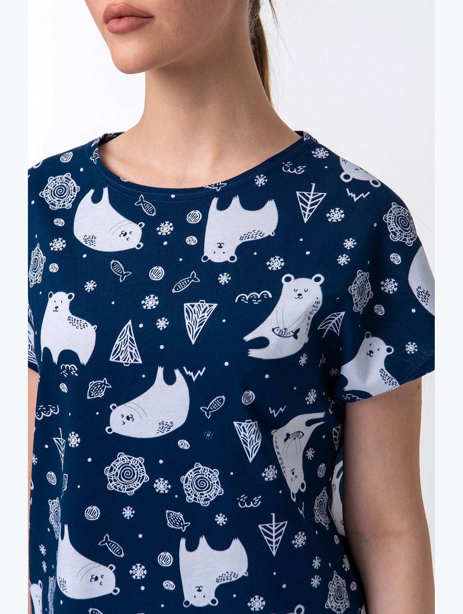 Женская новогодняя пижама с шортами Happyfox