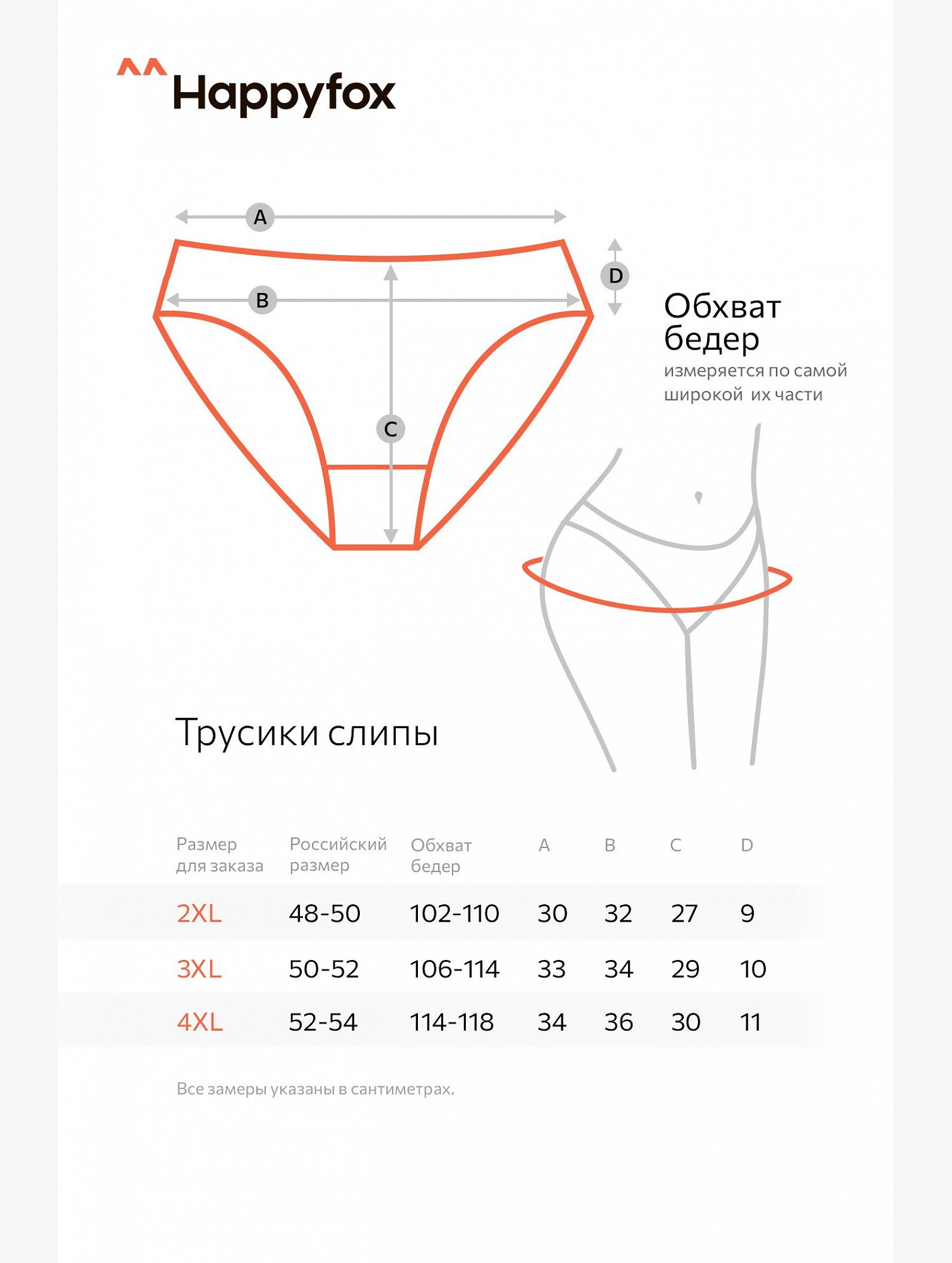 Женские трусы-слипы 5 шт. Happyfox