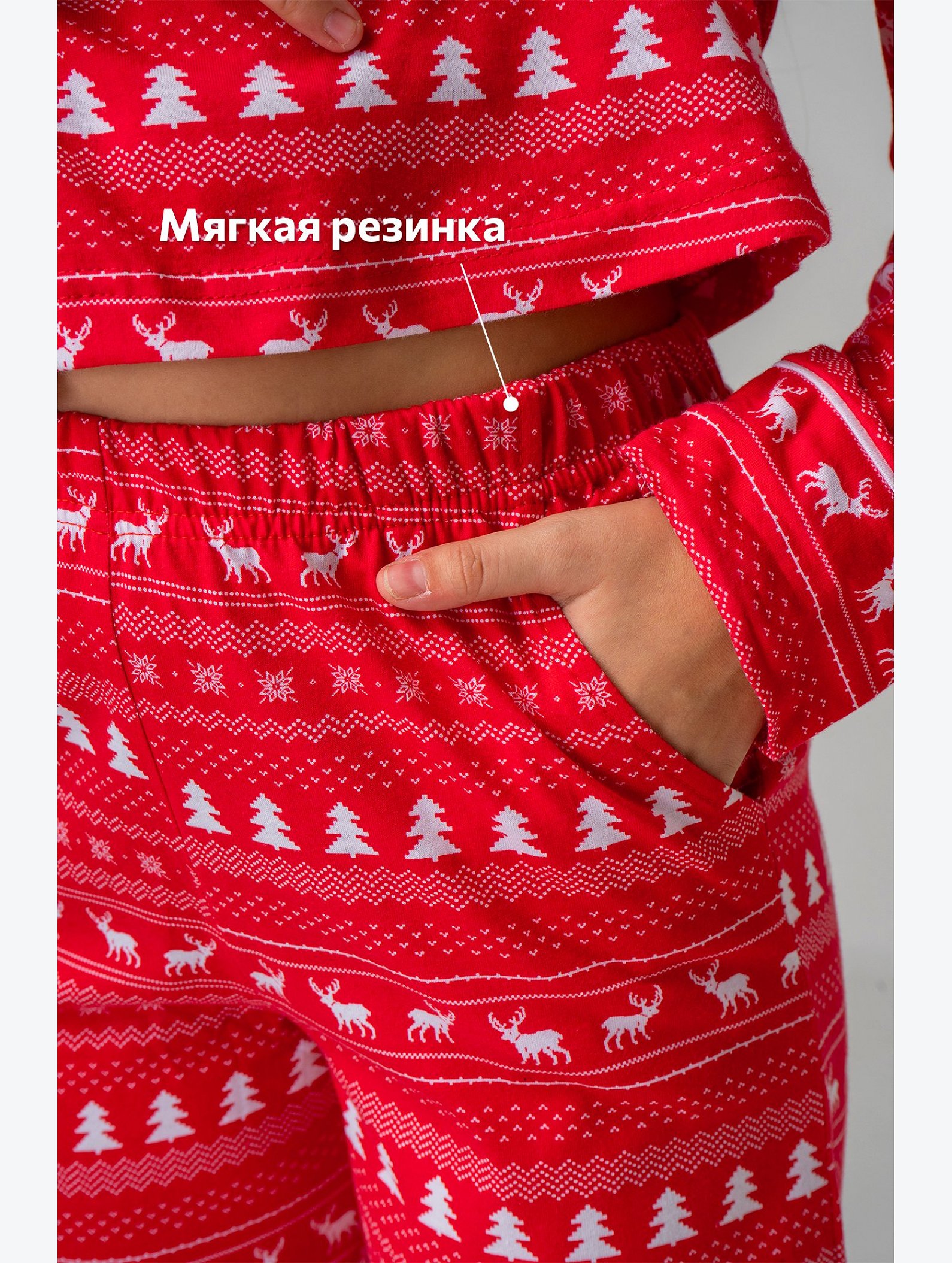 Новогодняя пижама для девочки с брюками и рубашкой Happyfox